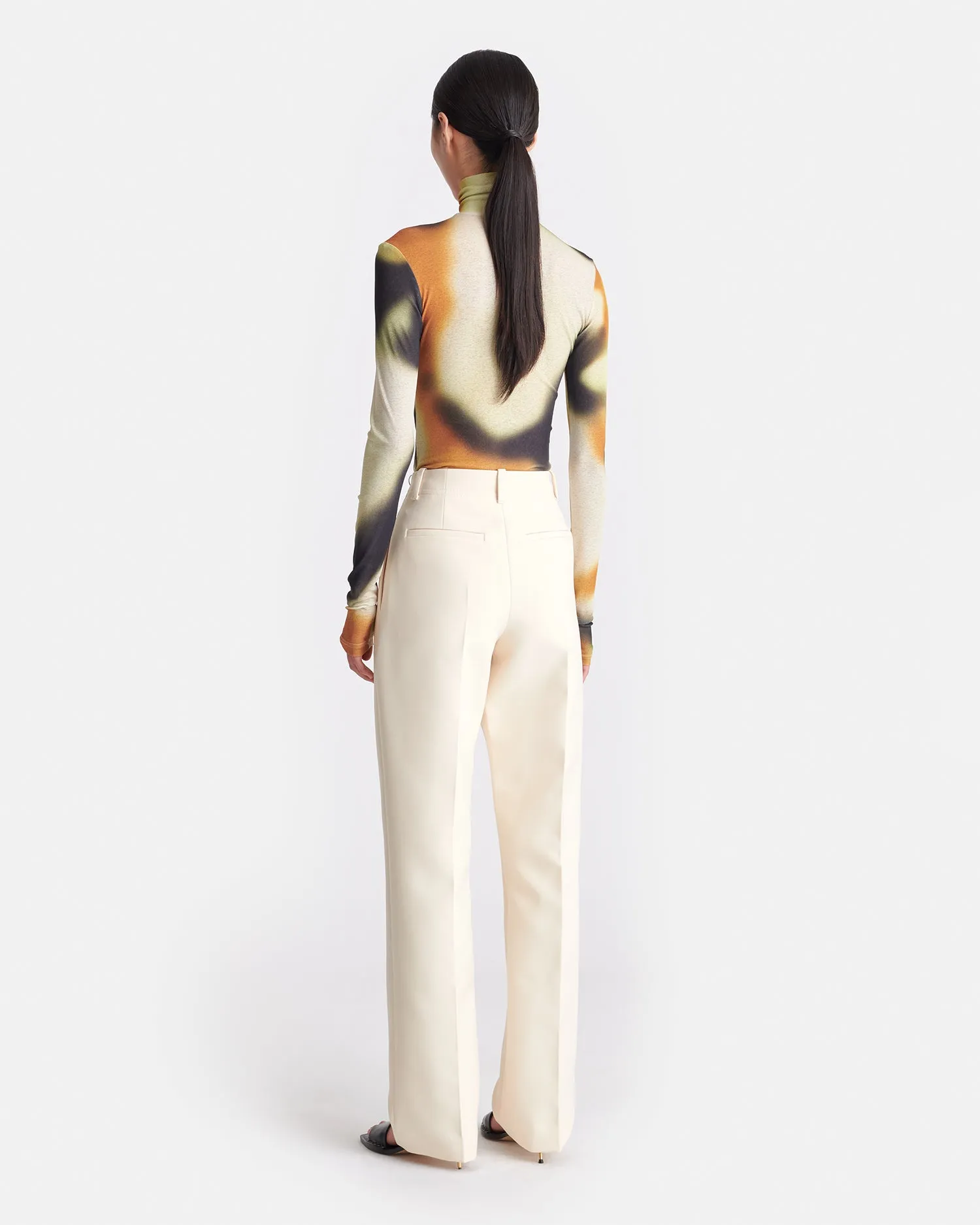 Loren - Double Suiting Straight-Leg Pants - Creme