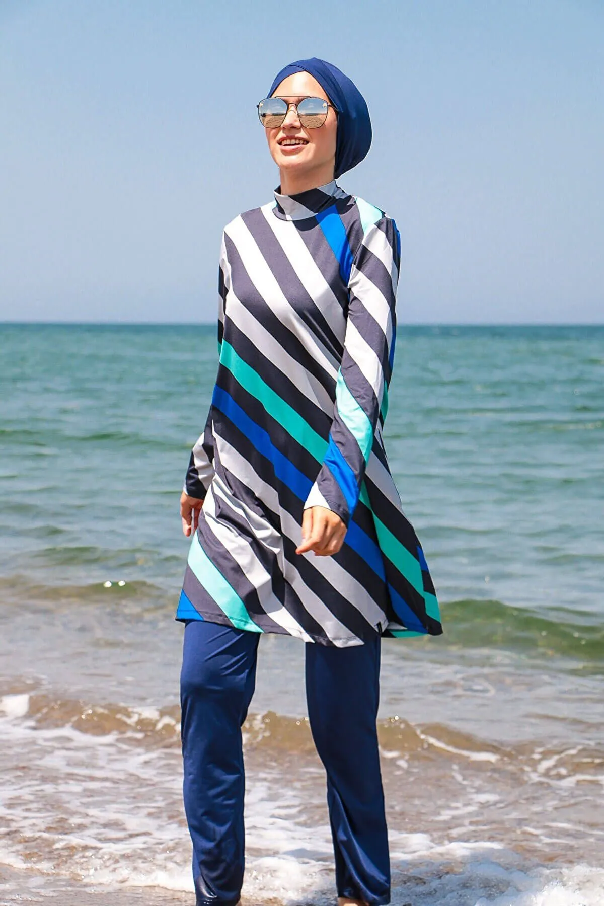 Lycra Navy Burkini Modest Swimwear 1953