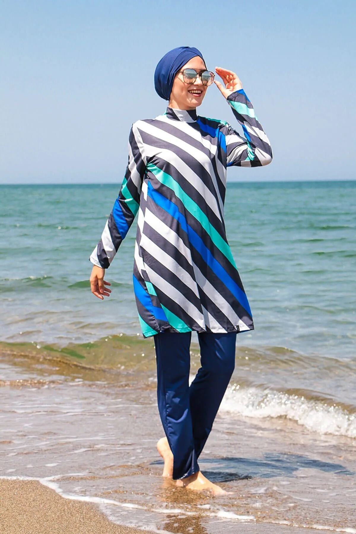 Lycra Navy Burkini Modest Swimwear 1953