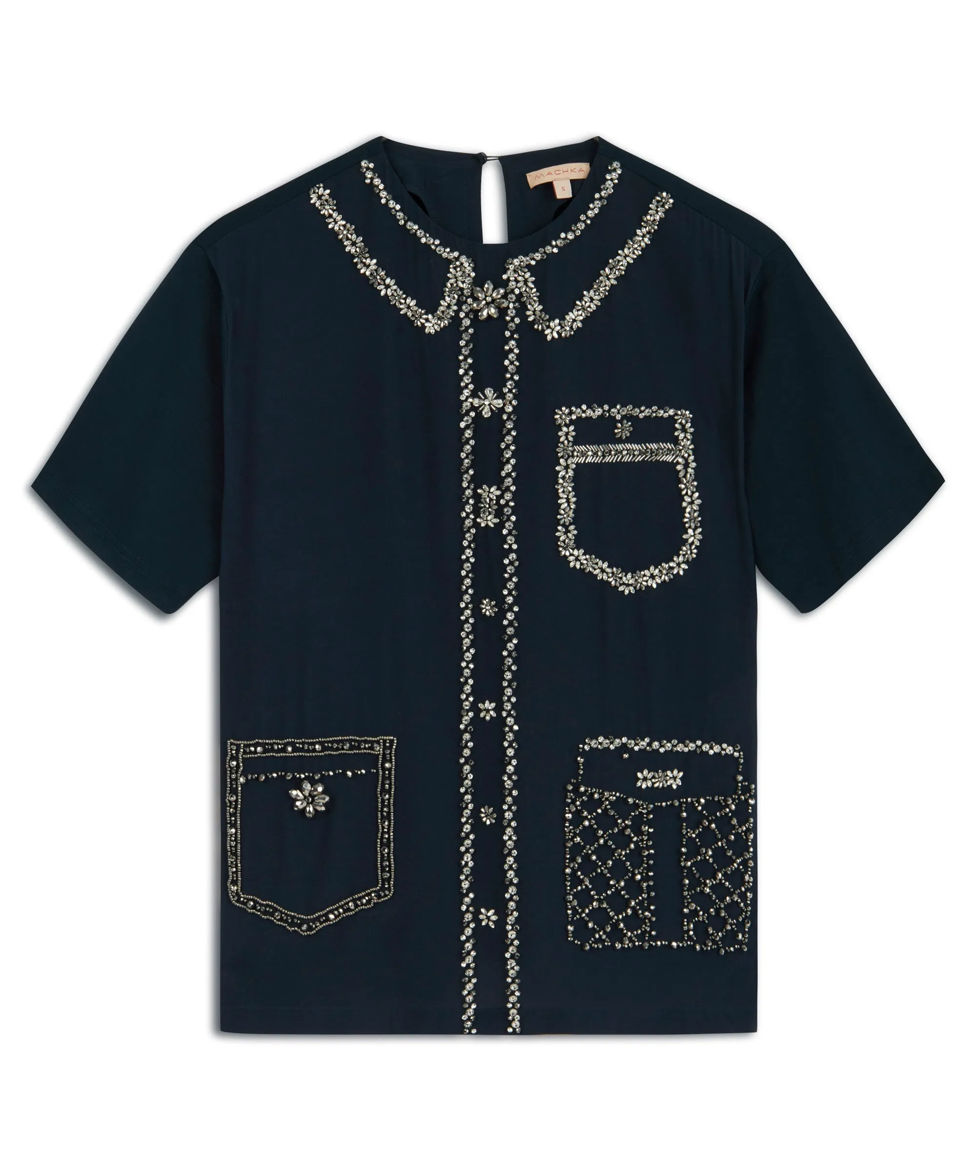 Machka T-Shirt With Shiny Stones Navy