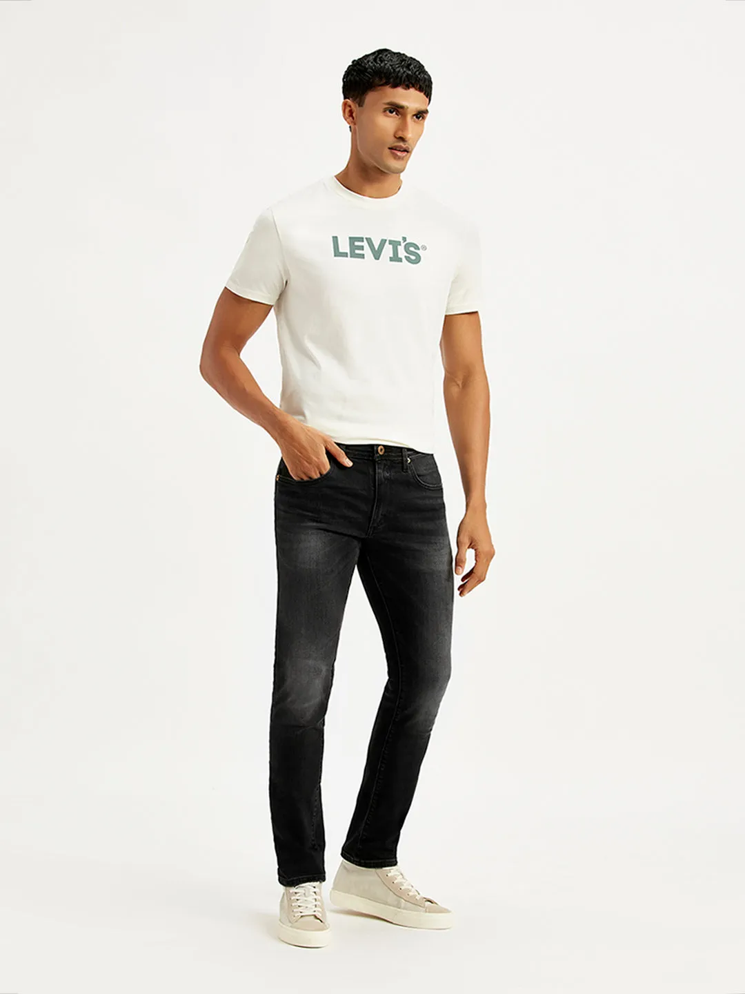 Men's 65504 Skinny Fit Black Jeans