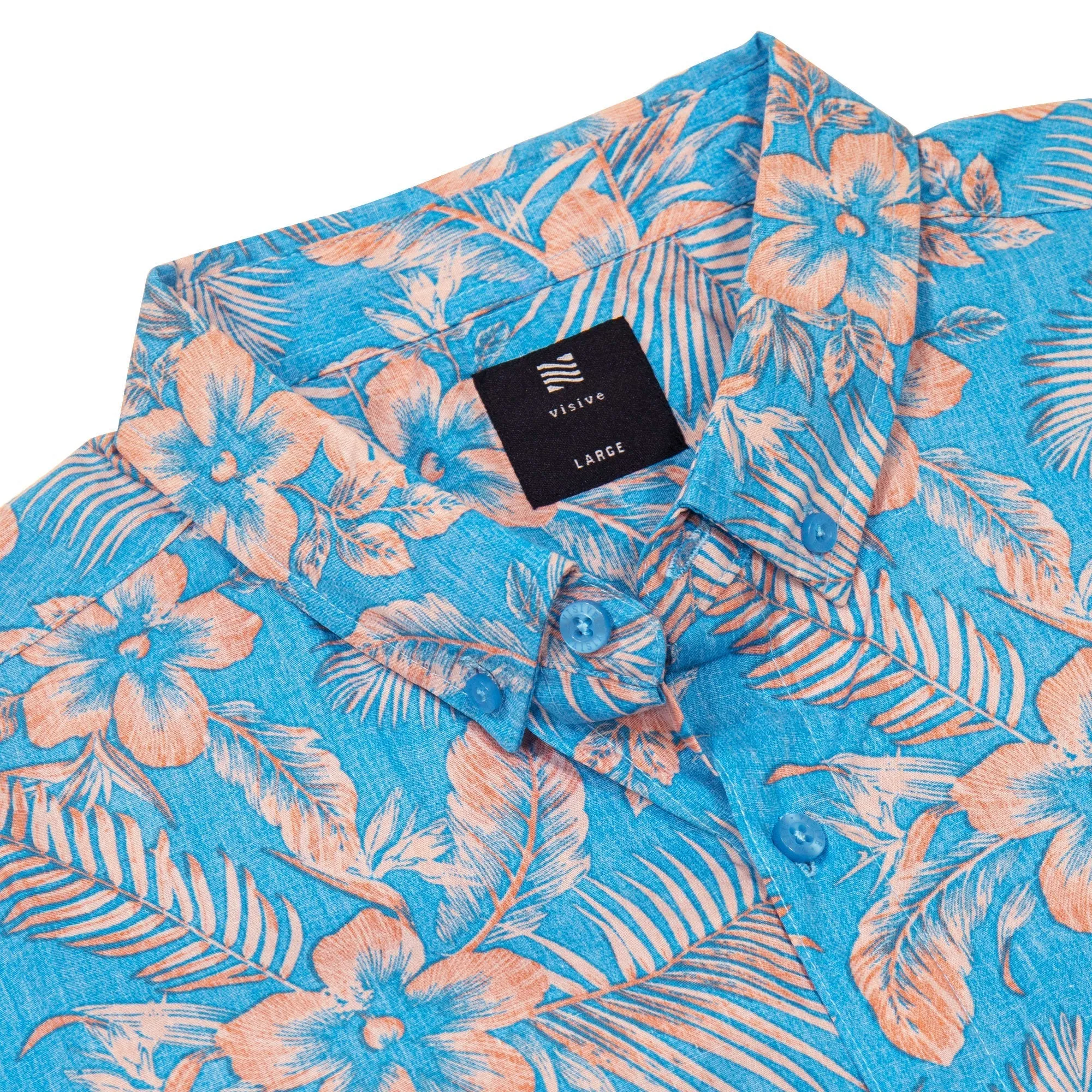 Mens Button Down Shirt - Pink Hawaiian