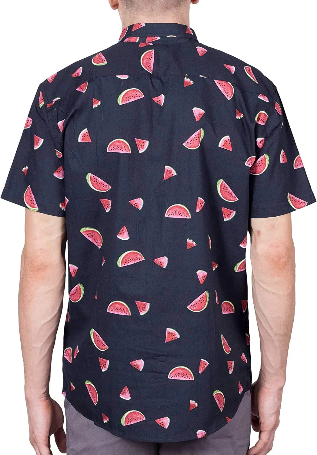 Mens Button Down Shirt - Watermelon Black