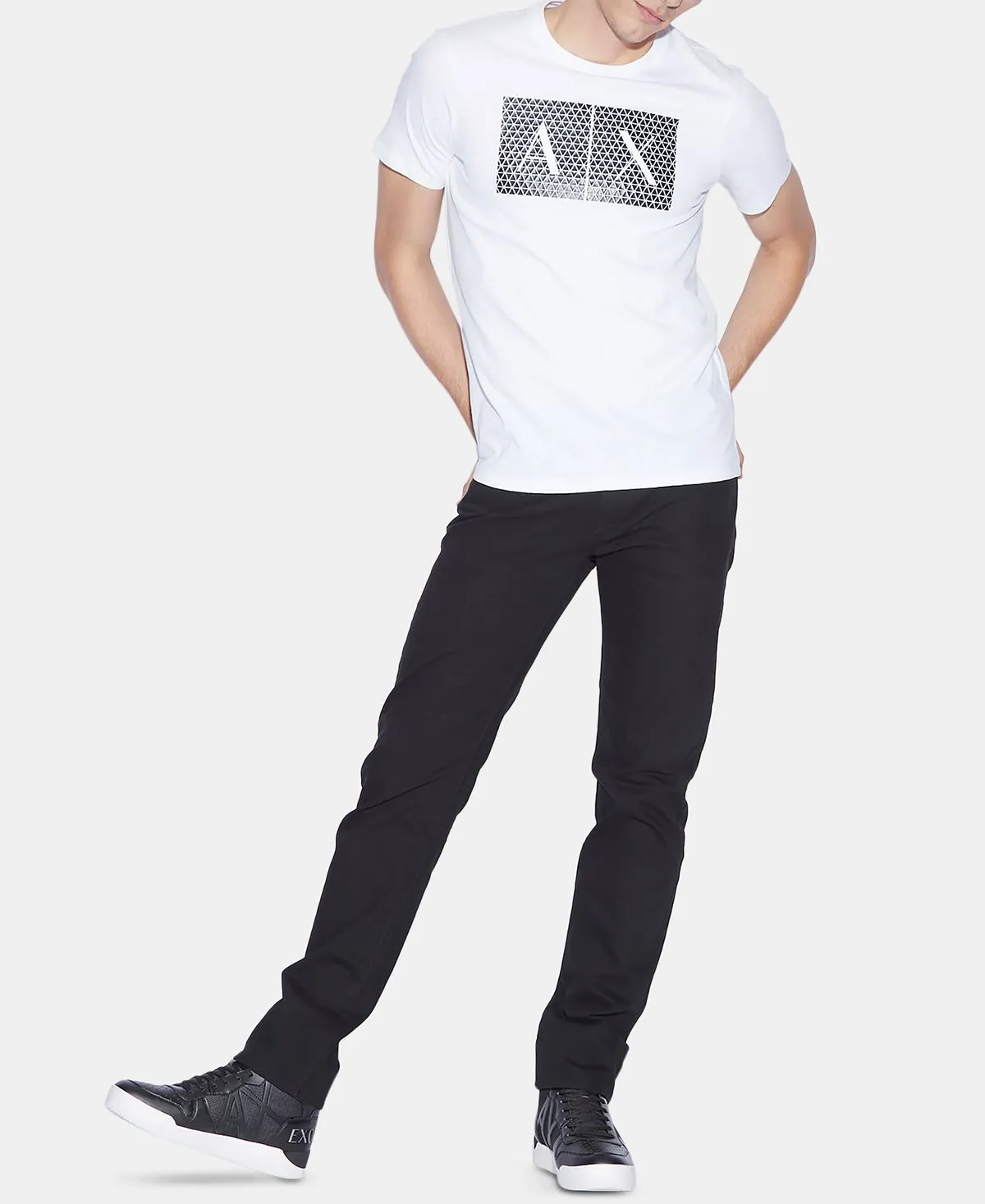 Men's foundation triangulation A|X Armani Exchange T-shirt, white