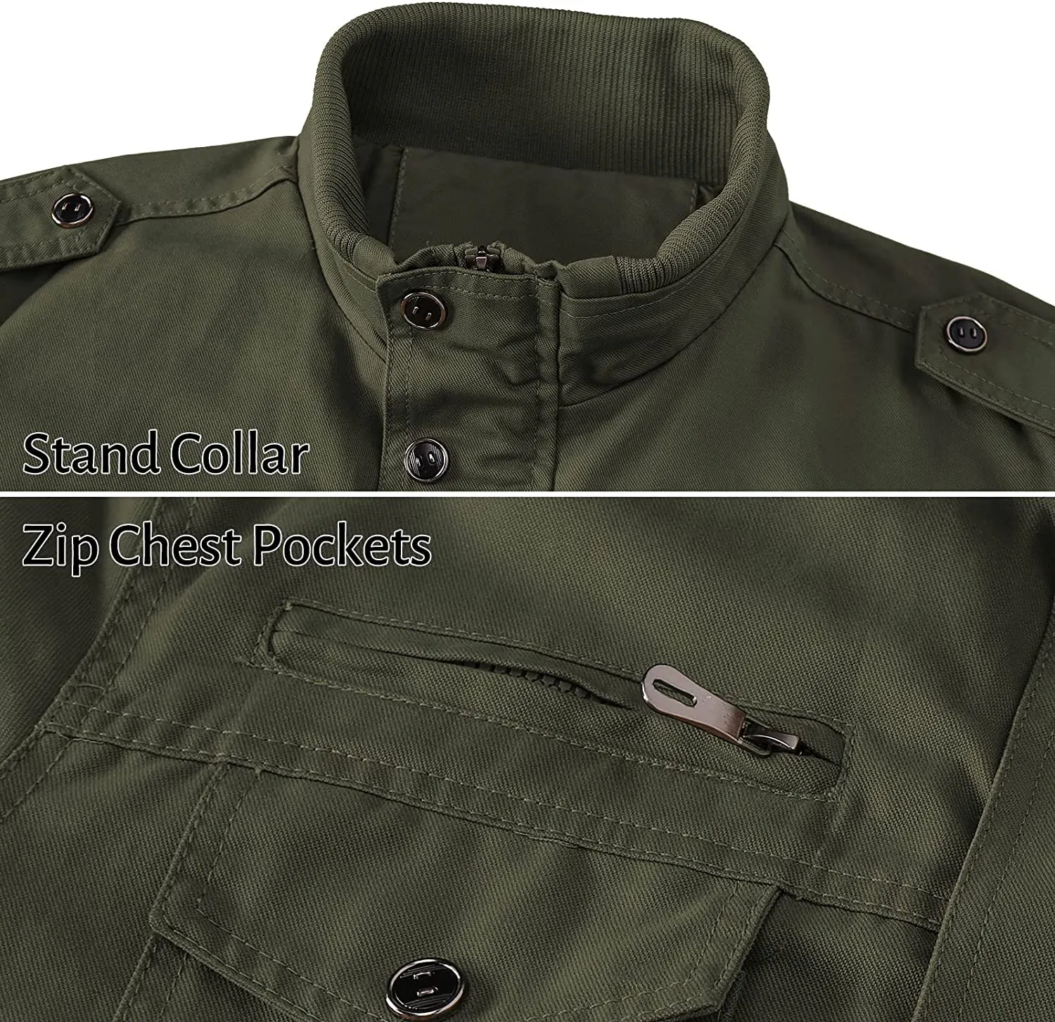 Men's Military Jacket Casual Cargo Jackets Lightweight Outwea