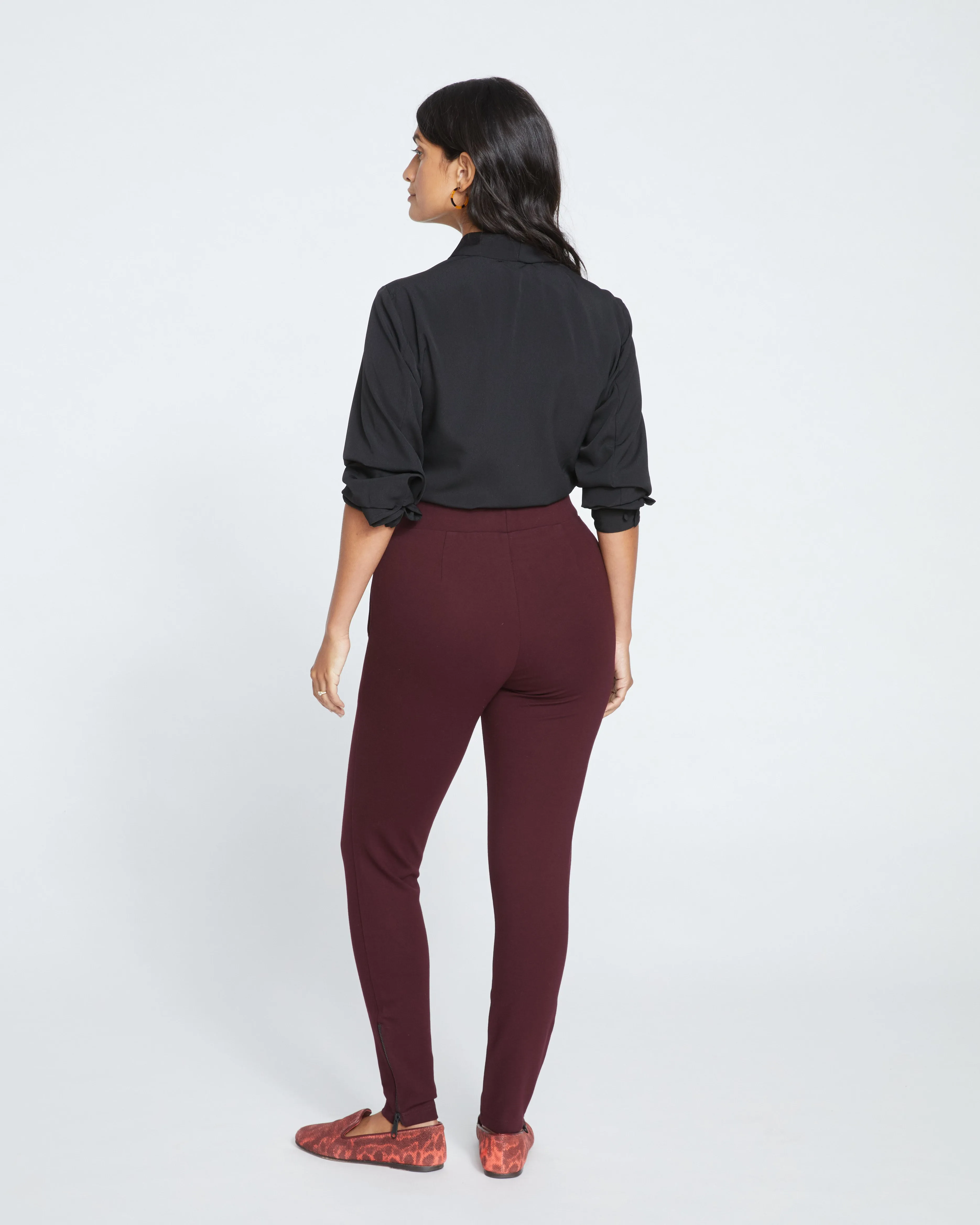 Moro Pocket Signature Ponte Pants - Black Cherry