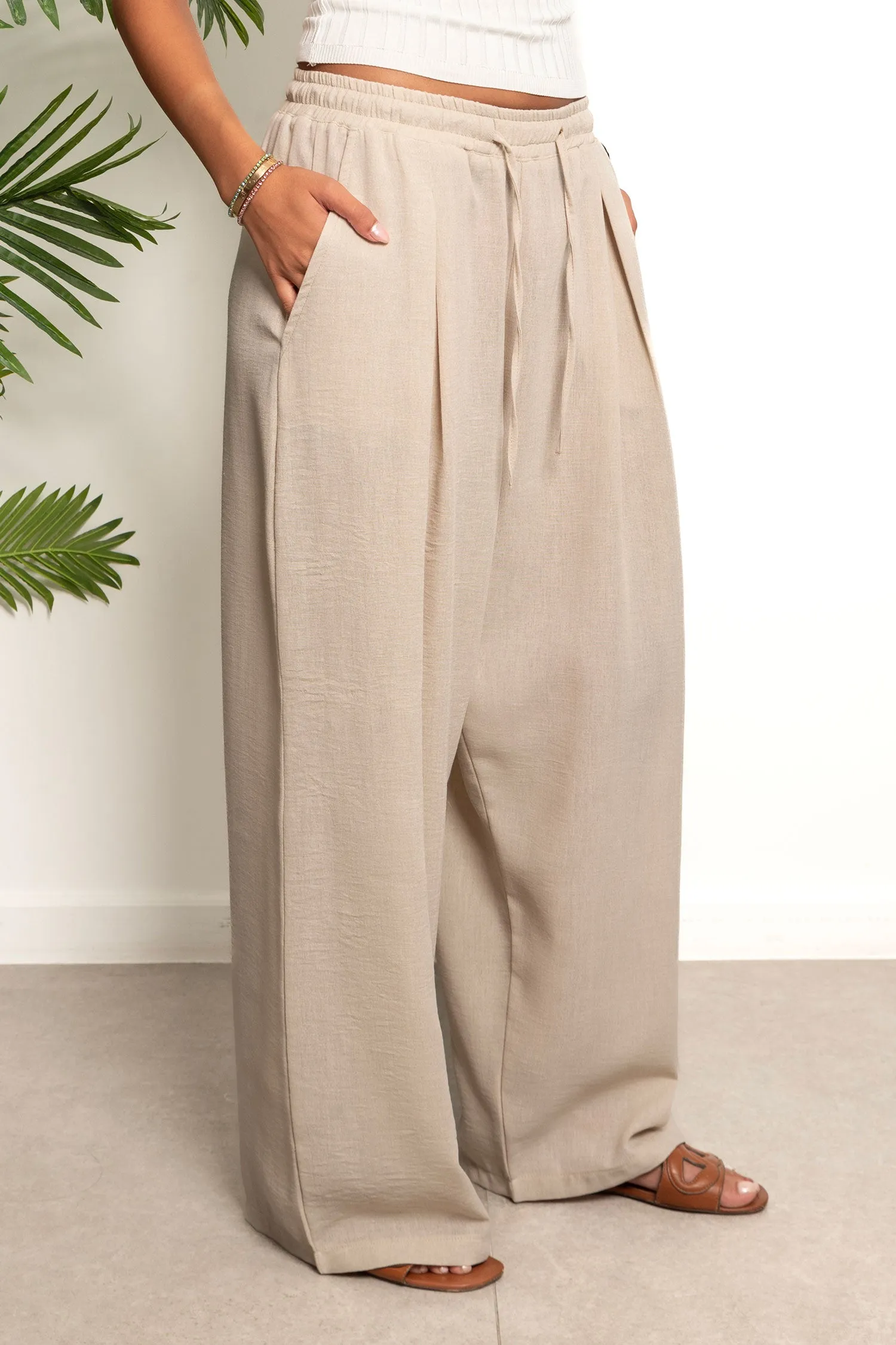 Pleated Linen Pants - Catwalk