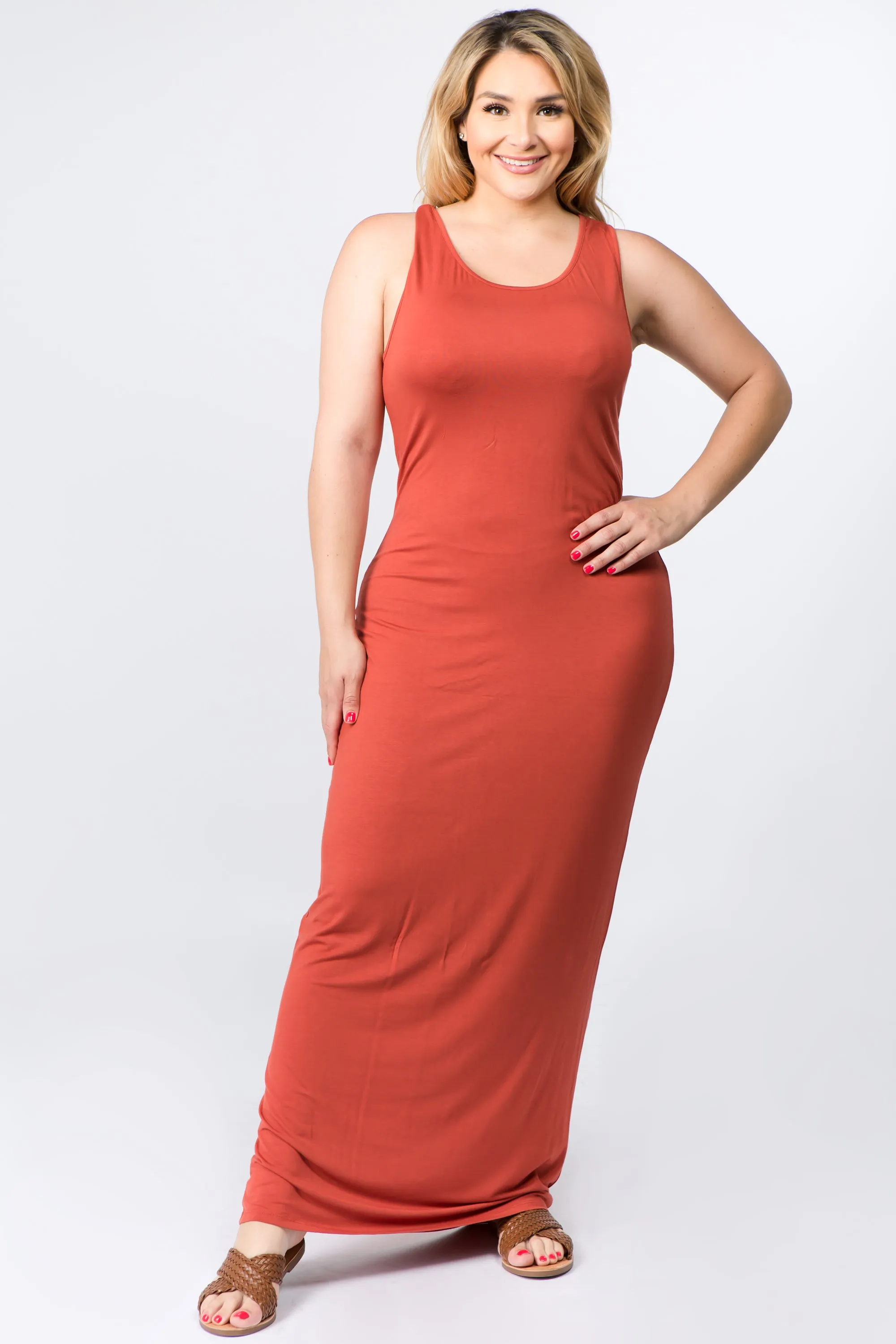 Plus Size Easy Breezy Tank Maxi Bodycon Dress