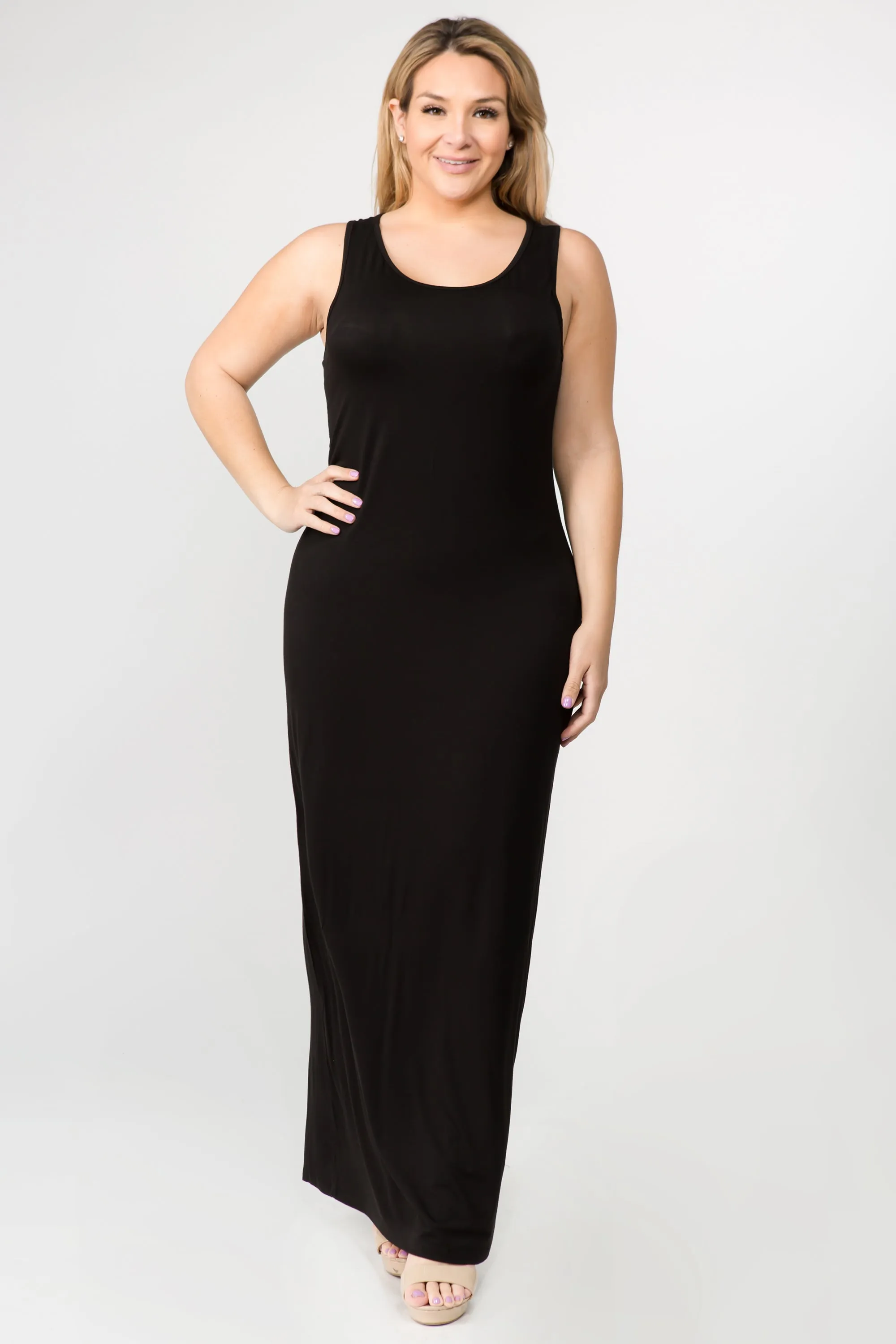 Plus Size Easy Breezy Tank Maxi Bodycon Dress