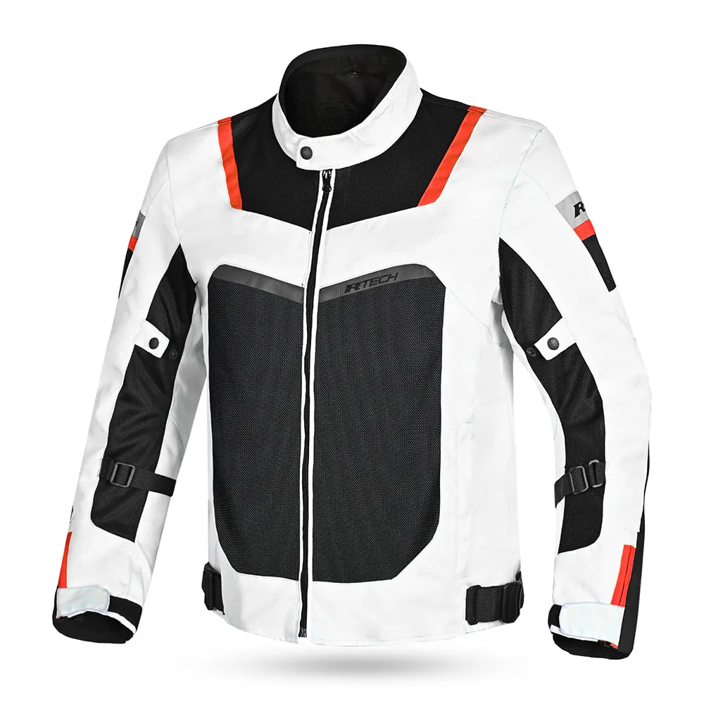 R Tech Spiral Mesh Motorcycle Jacket Ice/Black/Red