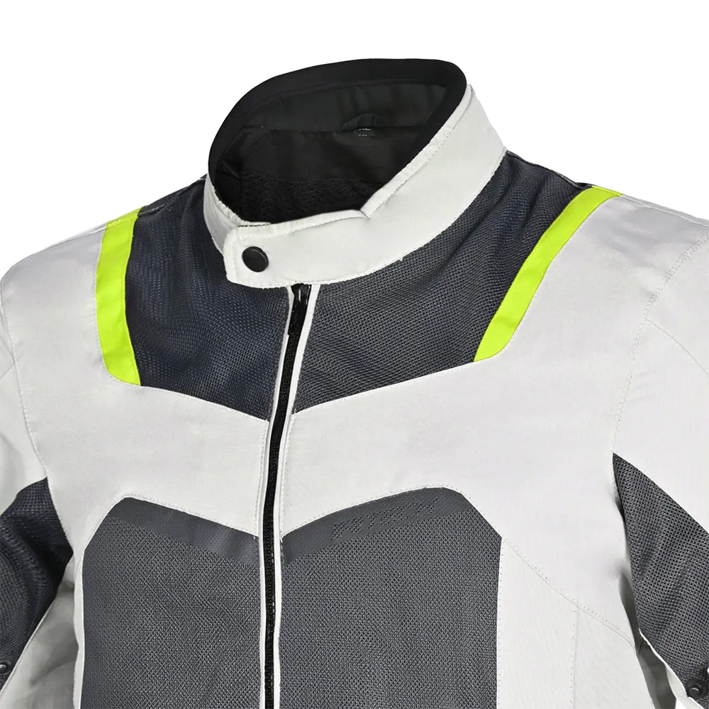 R Tech Spiral Mesh Motorcycle Jacket Ice/Grey/Yellow Flour