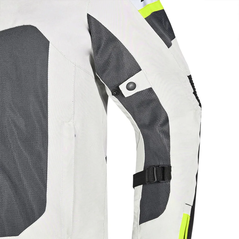 R Tech Spiral Mesh Motorcycle Jacket Ice/Grey/Yellow Flour