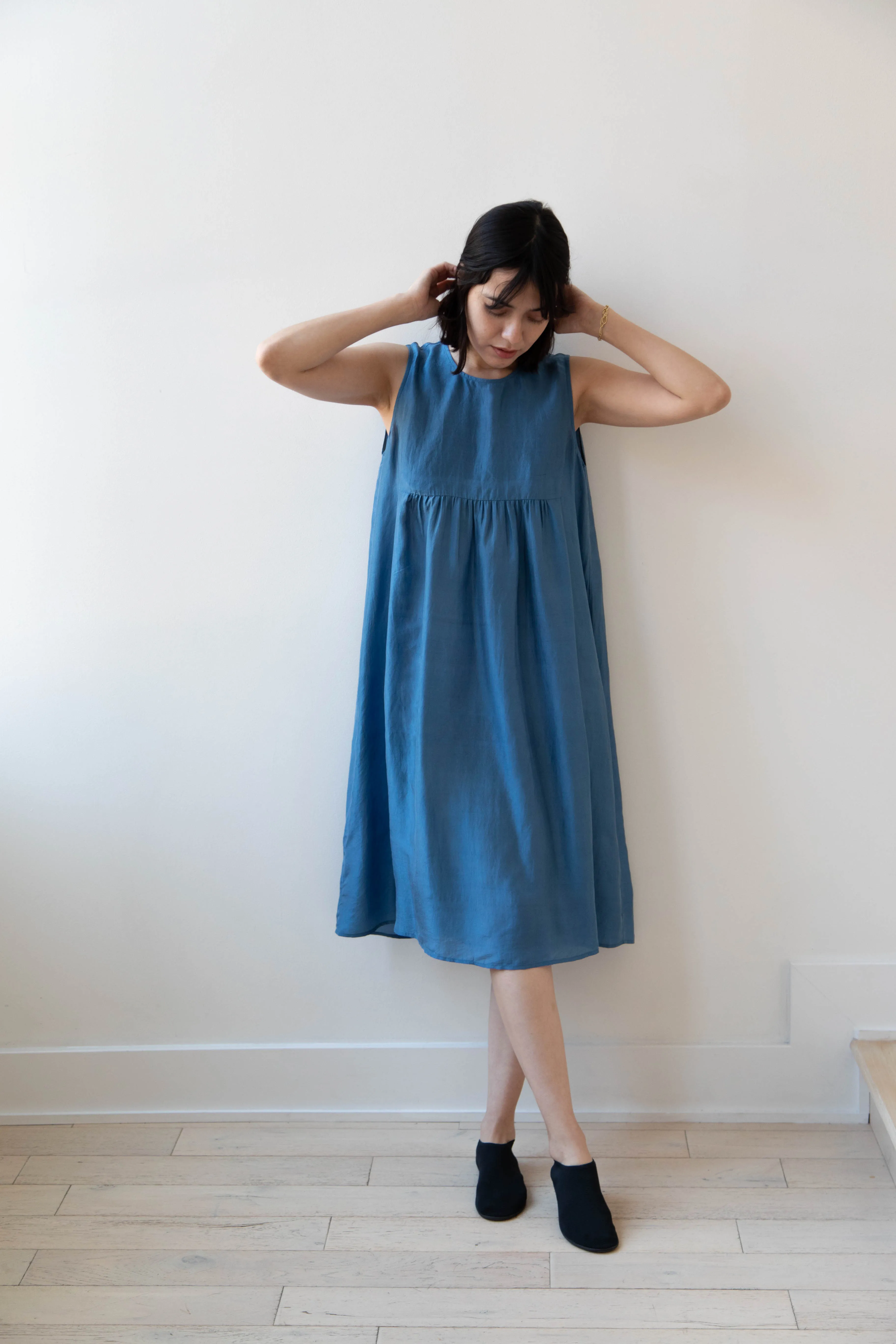 Rubia & Neel | Audrey Long Dress in Indigo Silk