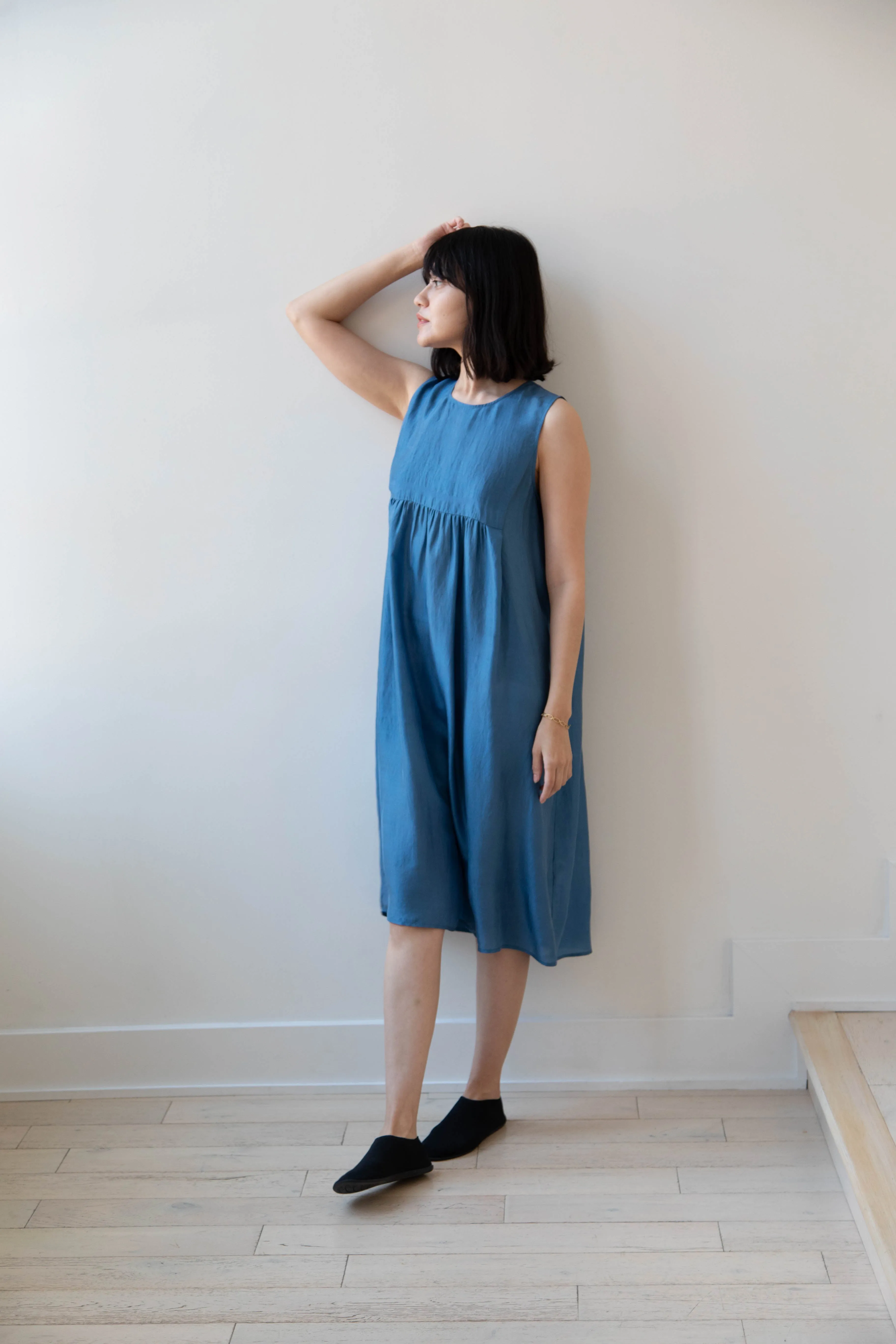 Rubia & Neel | Audrey Long Dress in Indigo Silk