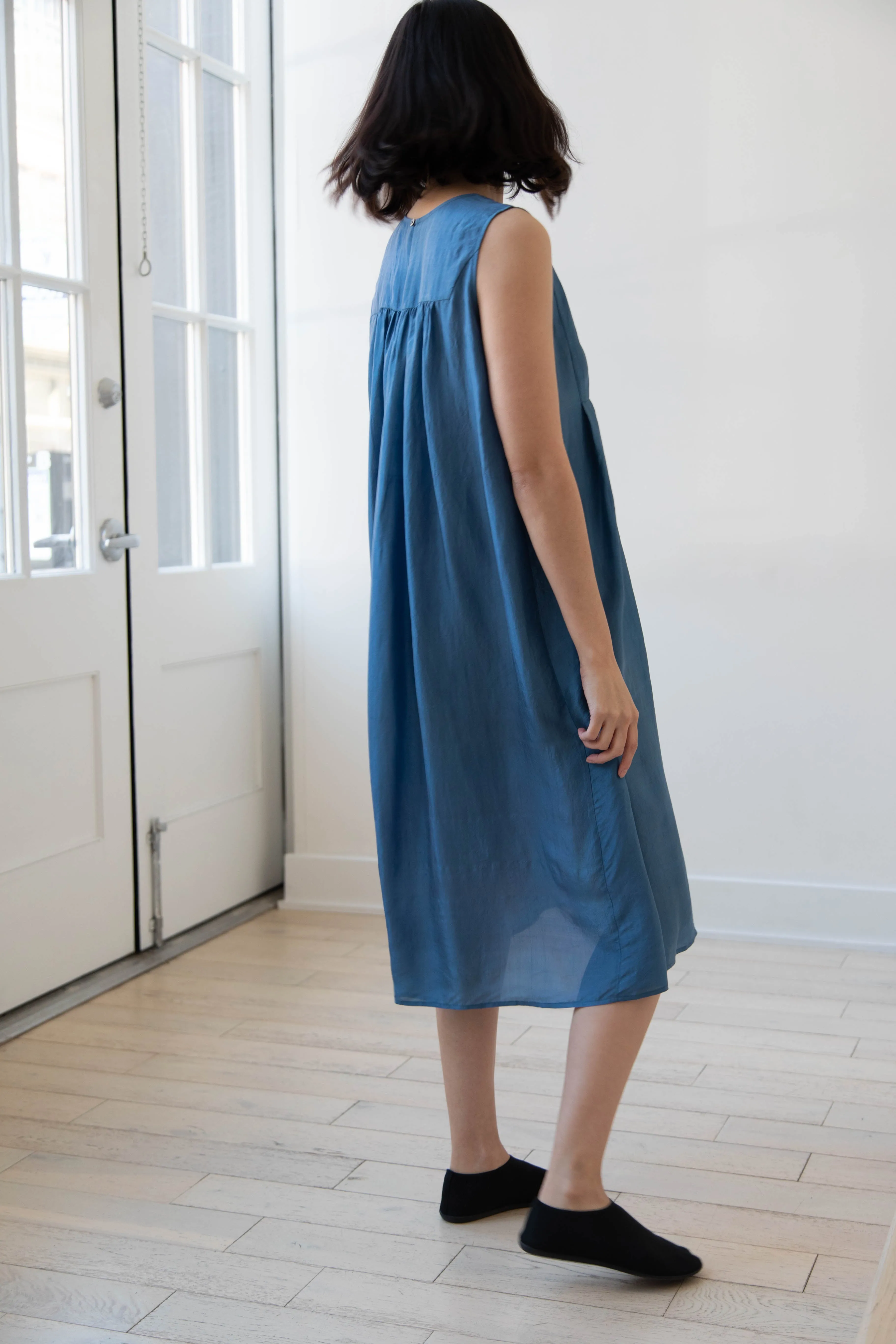 Rubia & Neel | Audrey Long Dress in Indigo Silk