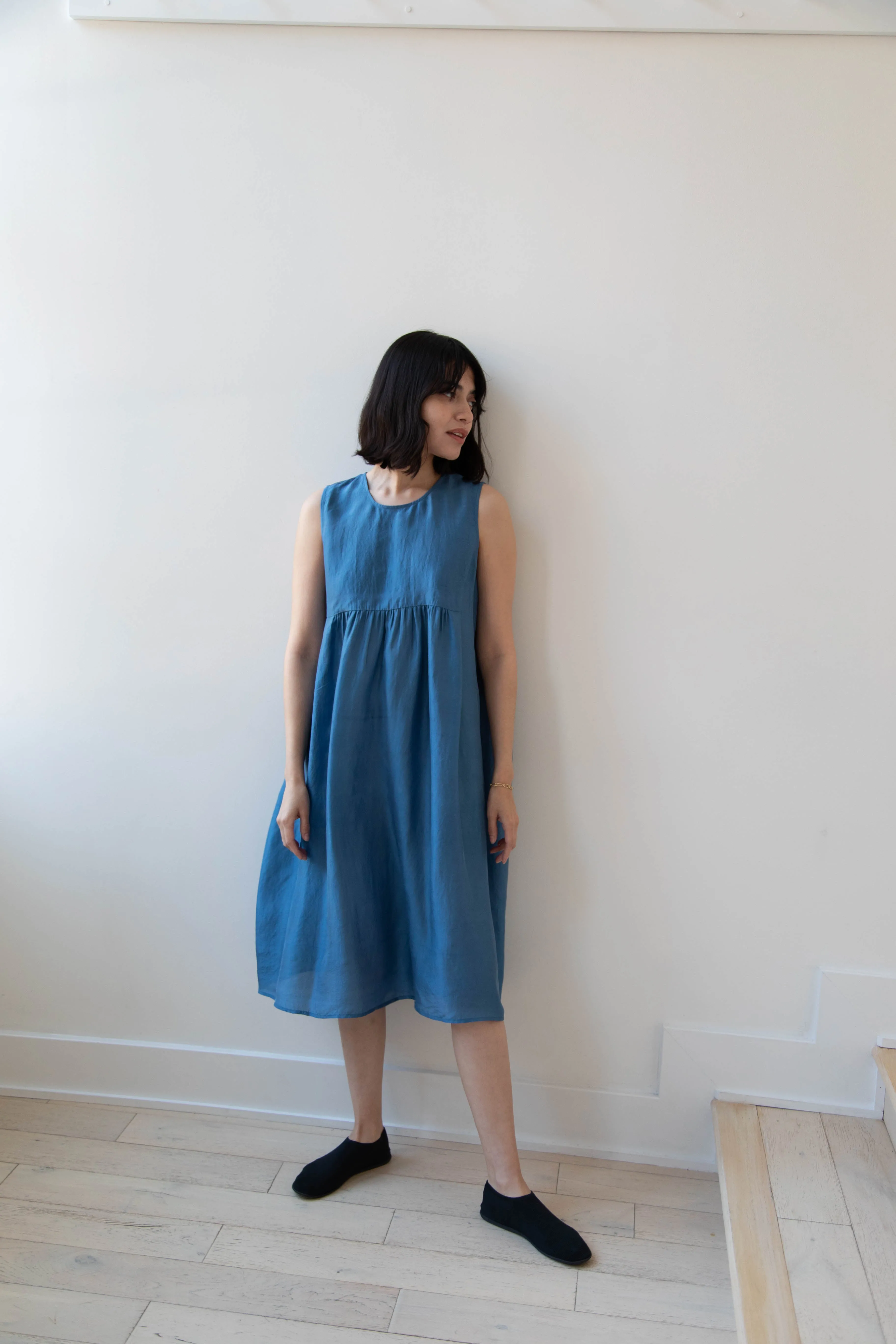 Rubia & Neel | Audrey Long Dress in Indigo Silk