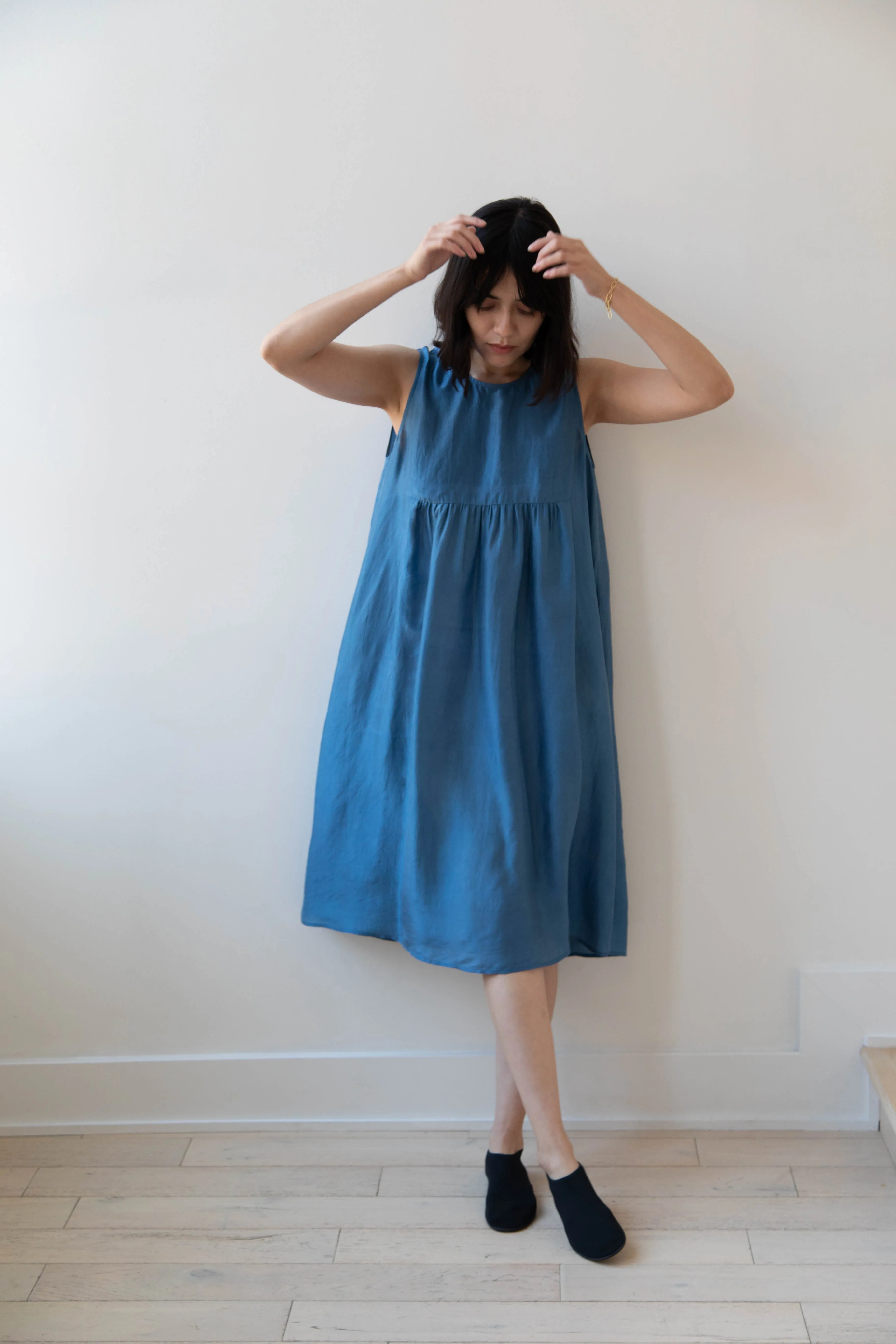 Rubia & Neel | Audrey Long Dress in Indigo Silk