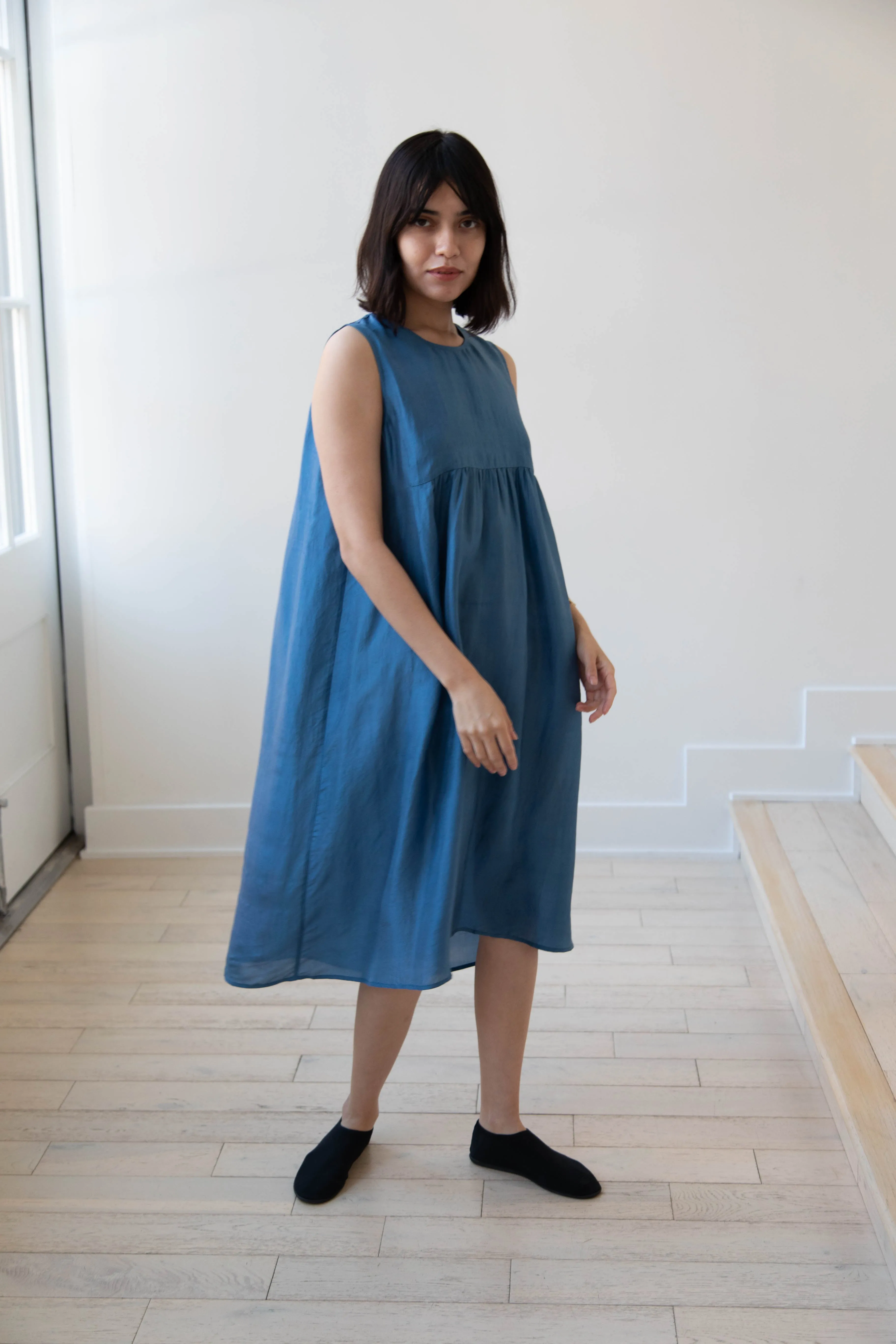 Rubia & Neel | Audrey Long Dress in Indigo Silk