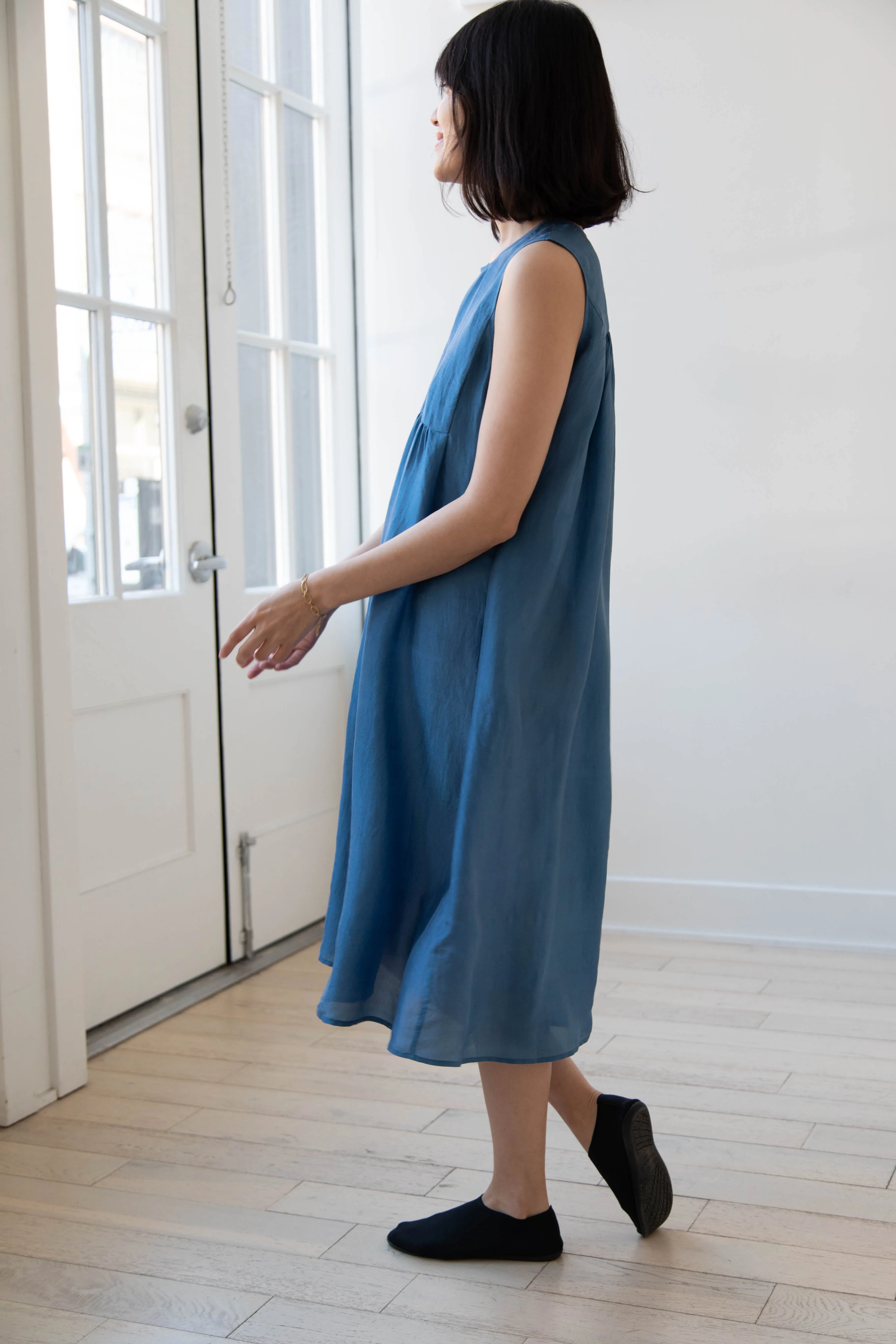 Rubia & Neel | Audrey Long Dress in Indigo Silk