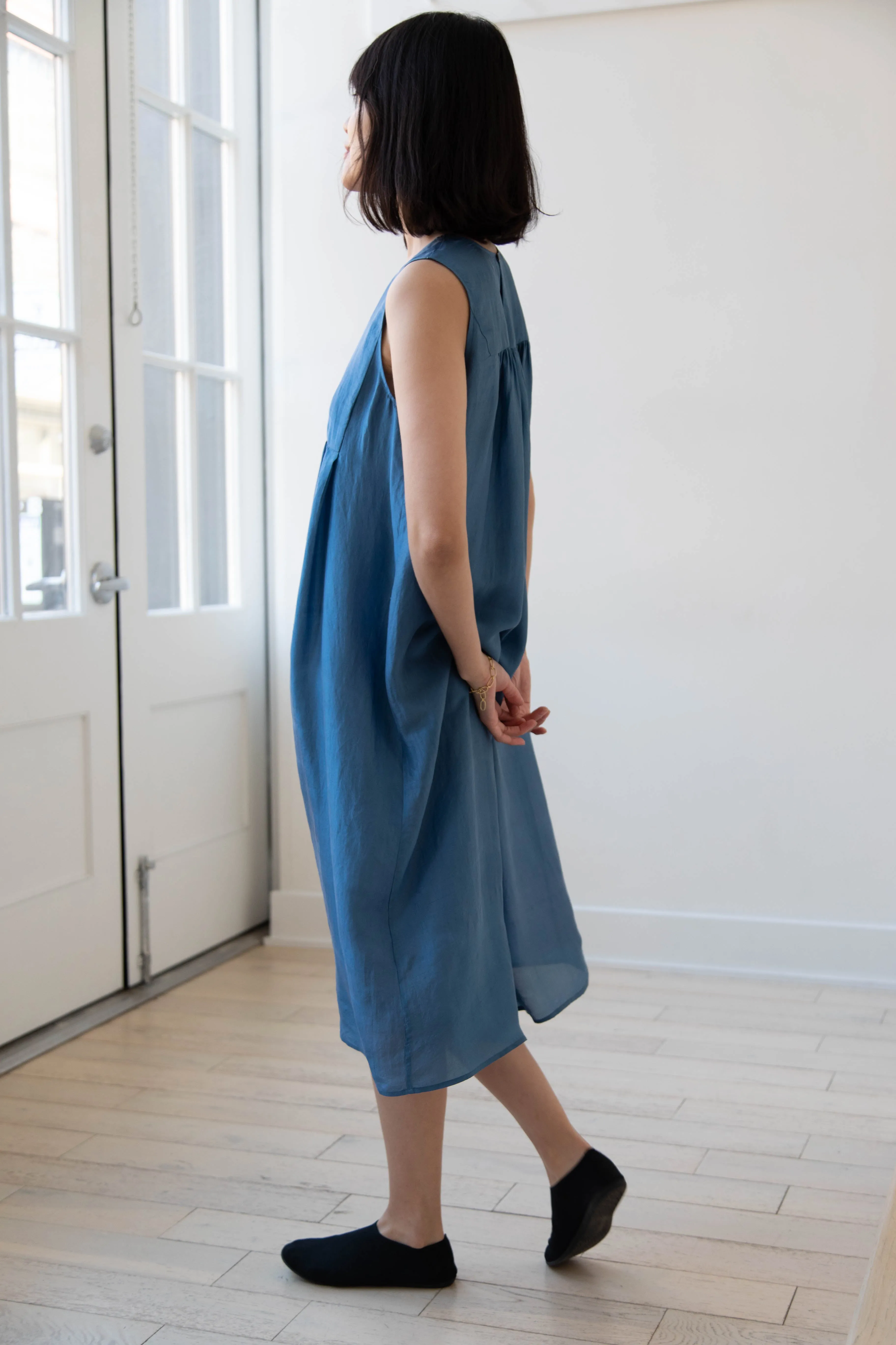 Rubia & Neel | Audrey Long Dress in Indigo Silk