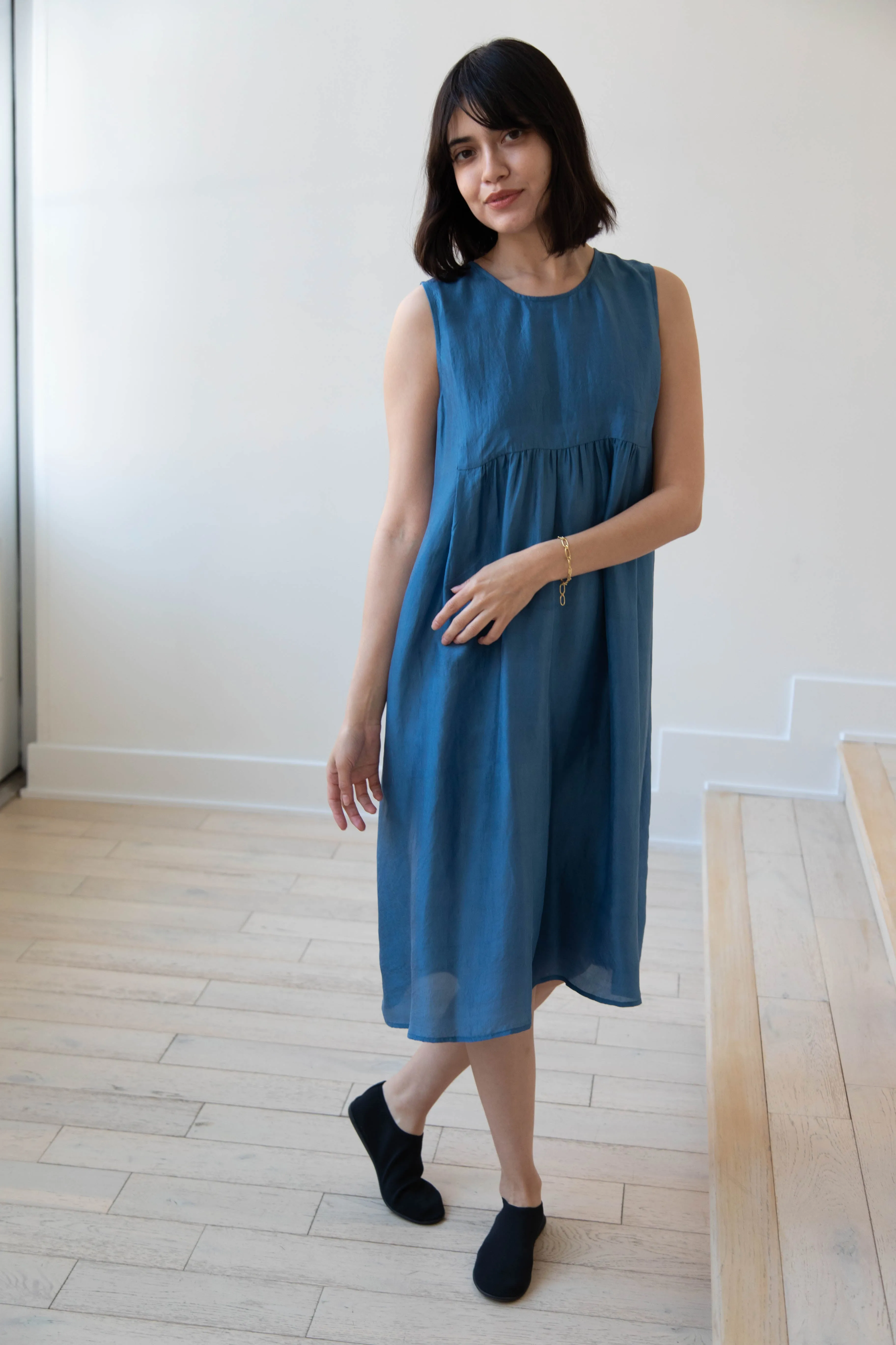 Rubia & Neel | Audrey Long Dress in Indigo Silk