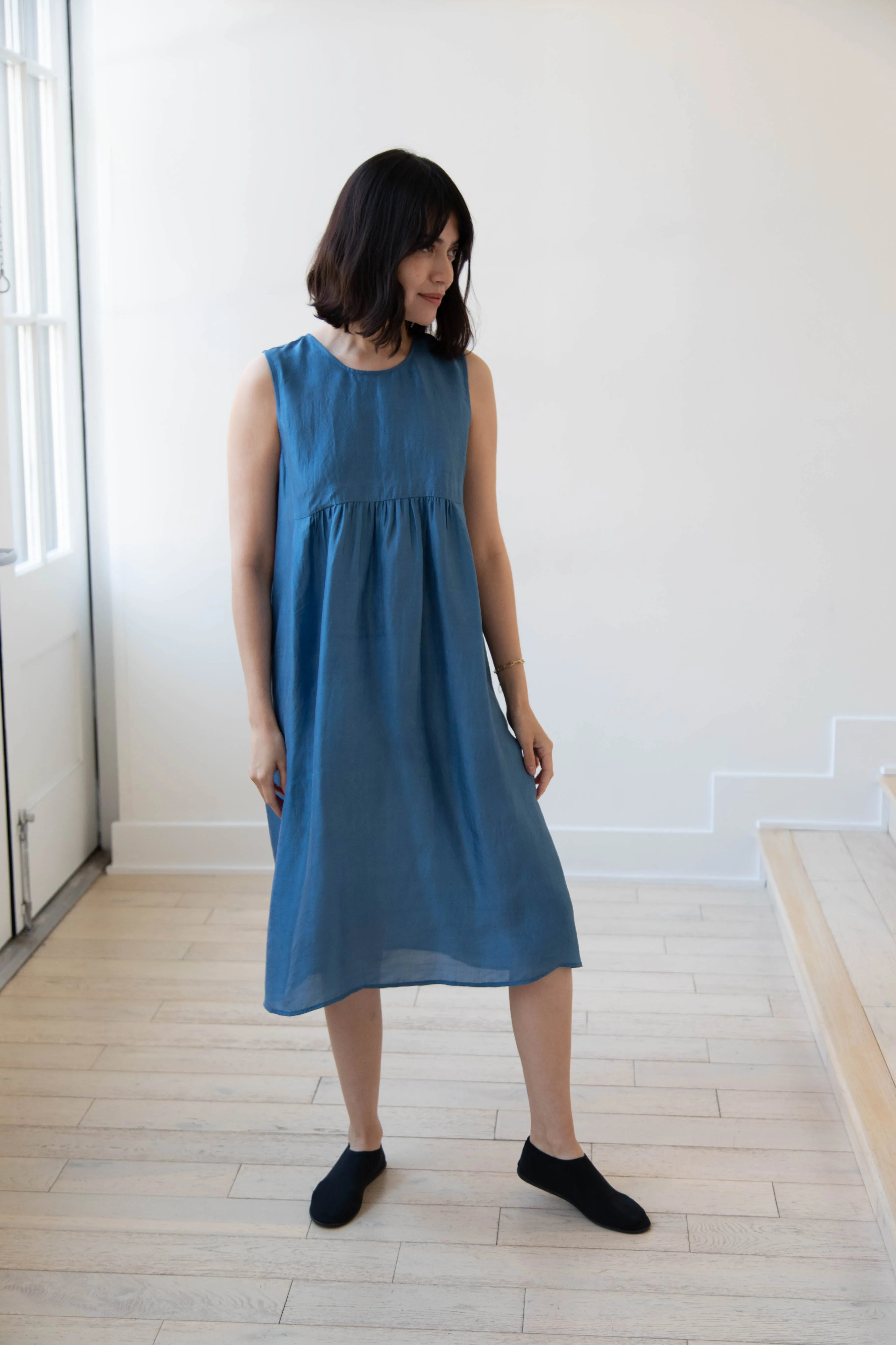 Rubia & Neel | Audrey Long Dress in Indigo Silk