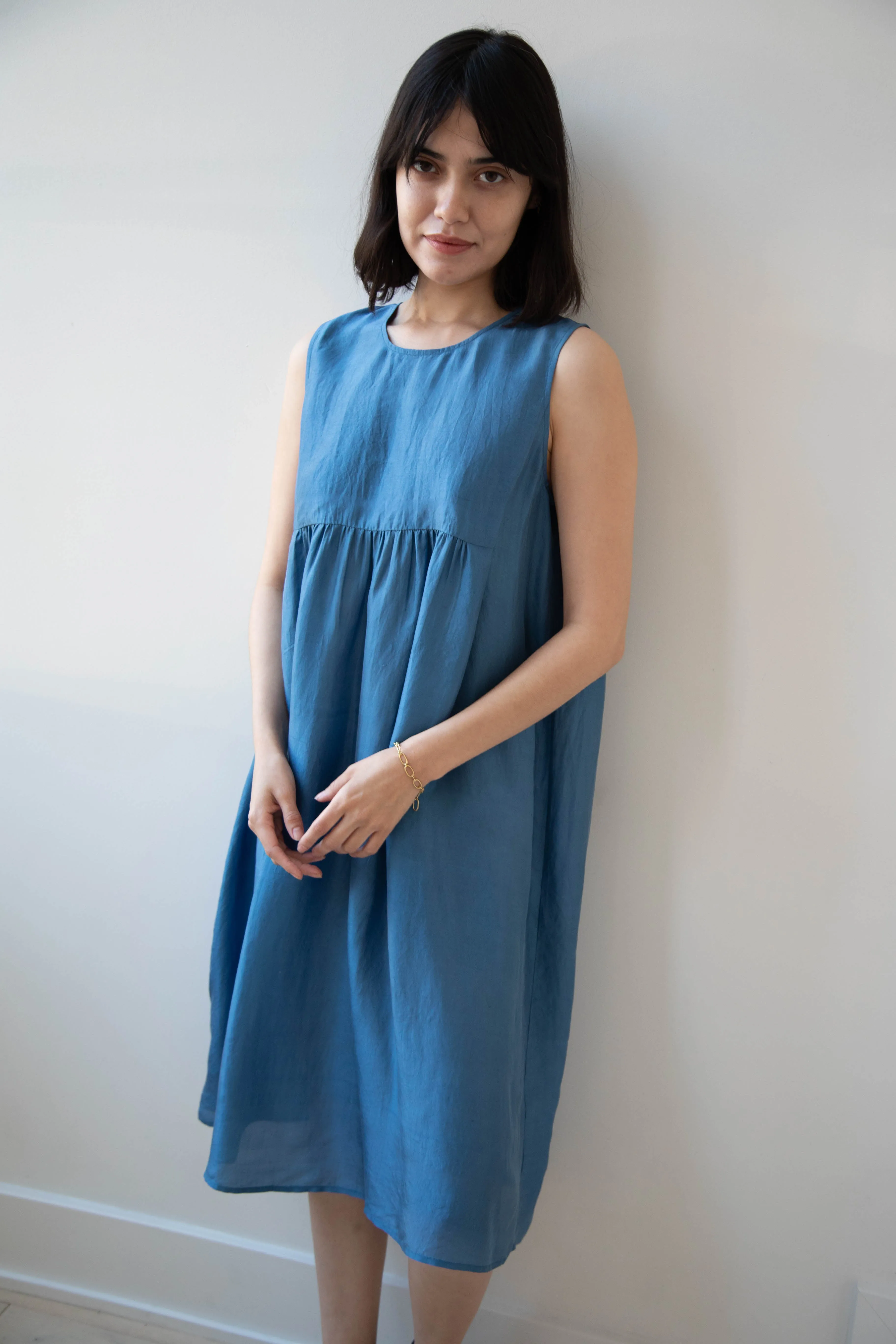 Rubia & Neel | Audrey Long Dress in Indigo Silk