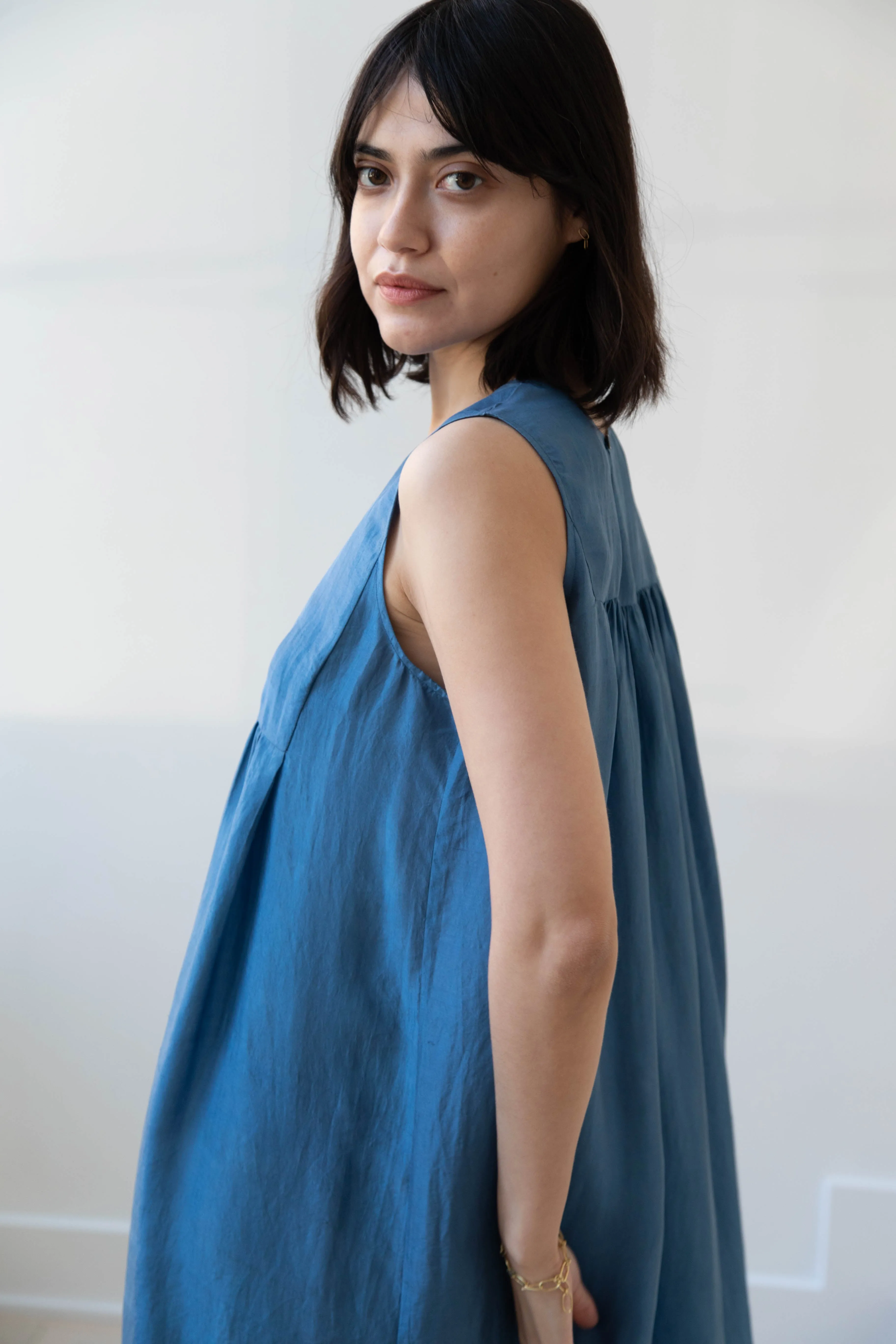 Rubia & Neel | Audrey Long Dress in Indigo Silk