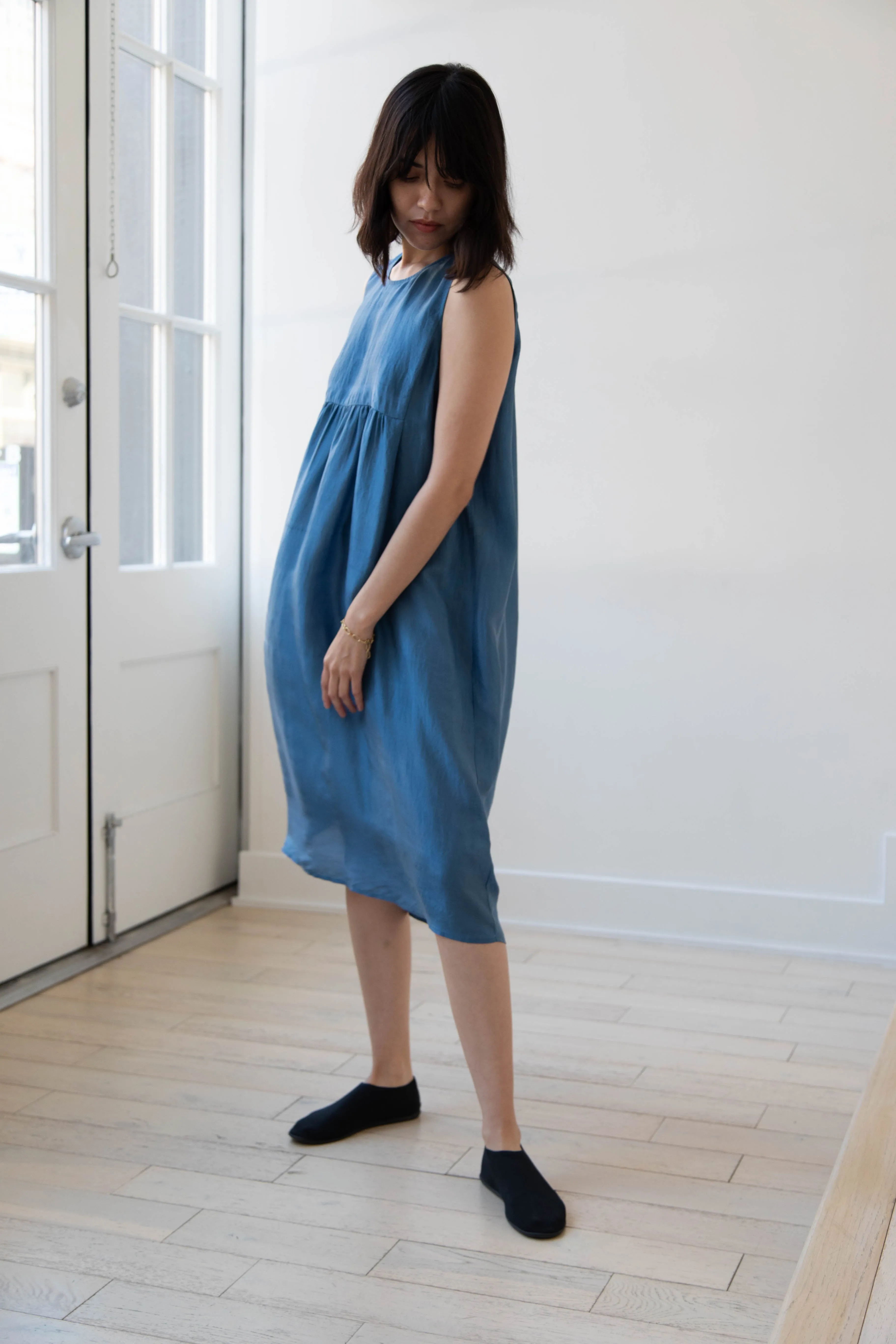 Rubia & Neel | Audrey Long Dress in Indigo Silk