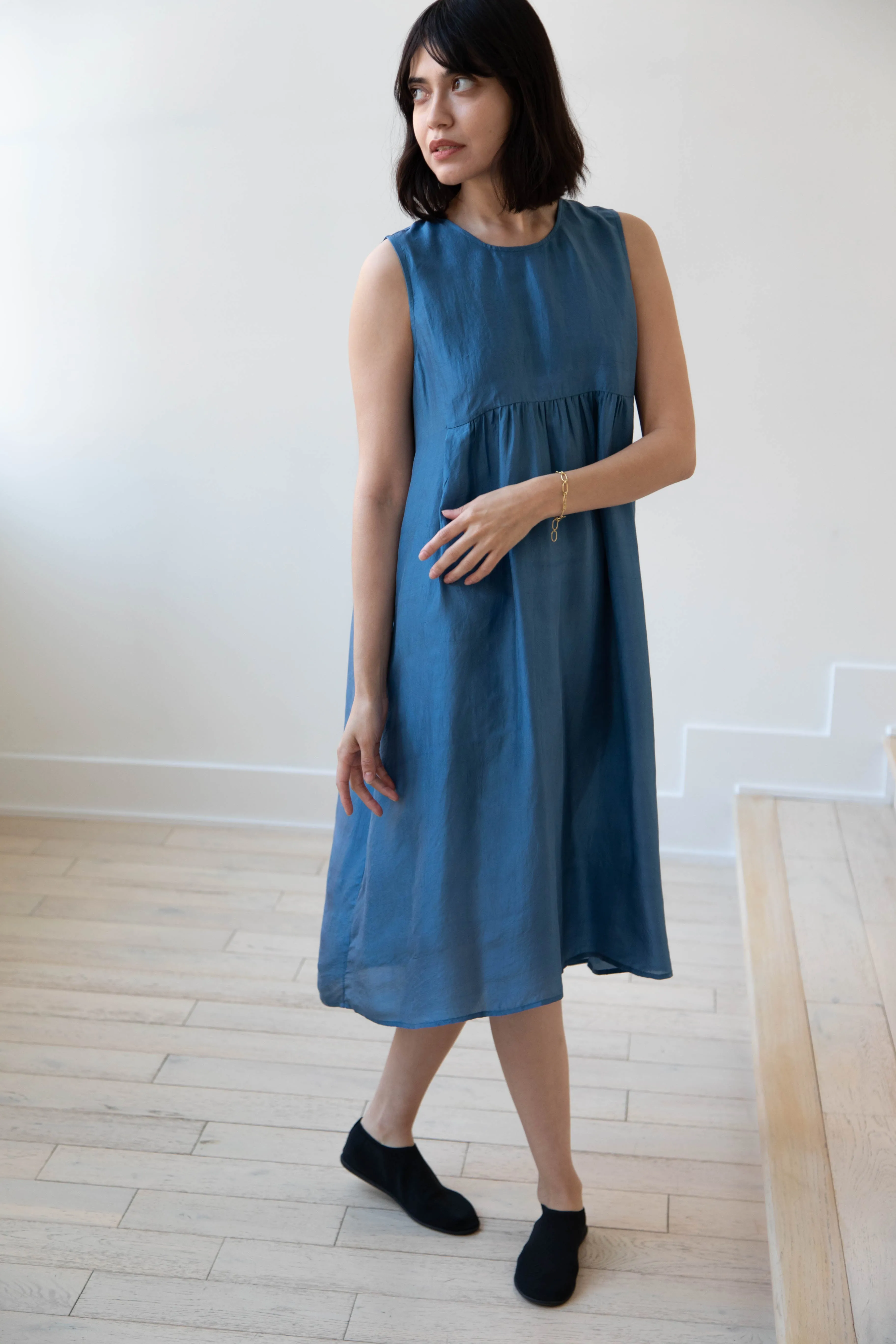 Rubia & Neel | Audrey Long Dress in Indigo Silk