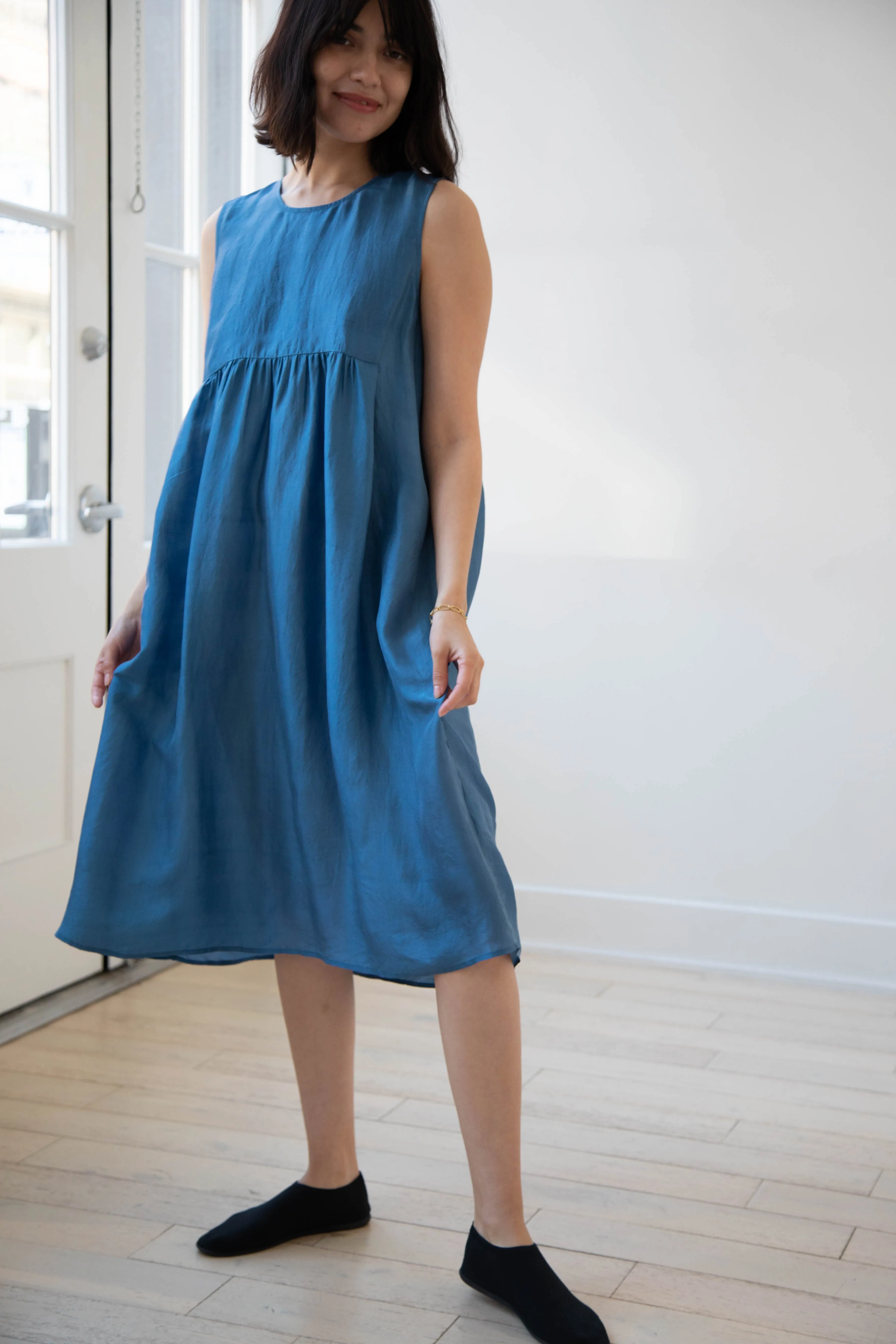 Rubia & Neel | Audrey Long Dress in Indigo Silk