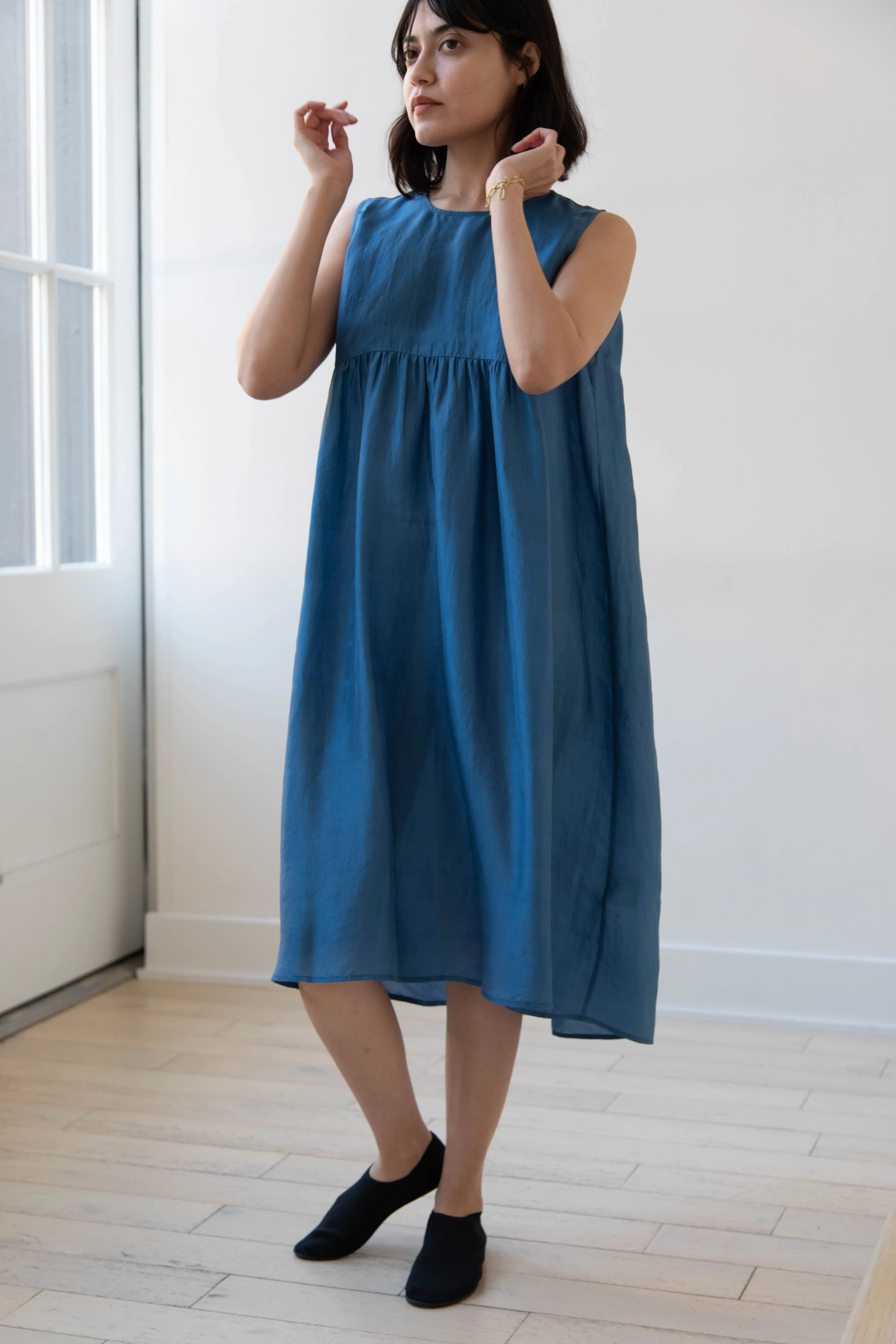 Rubia & Neel | Audrey Long Dress in Indigo Silk