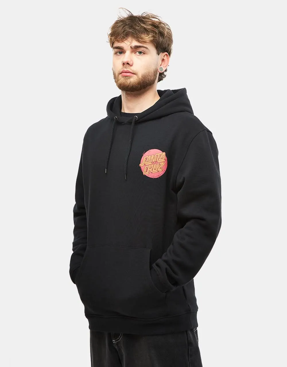 Santa Cruz Scrawl Brick Dot Center Pullover Hoodie - Black