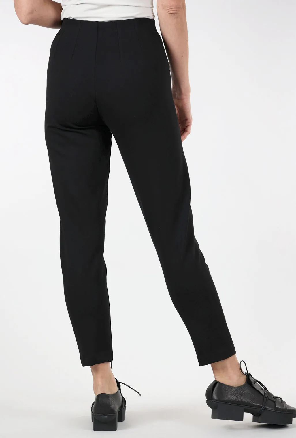 Sharon Ankle Ponte Knit Pant, Black