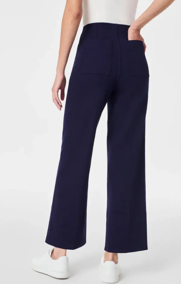 Stretch Twill Wide Leg Pant in Lapis Blue