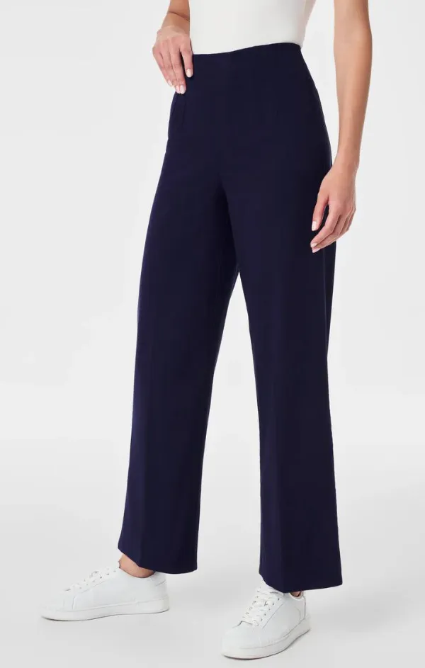 Stretch Twill Wide Leg Pant in Lapis Blue