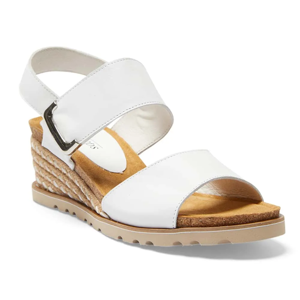 Terrace Espadrille in White Leather