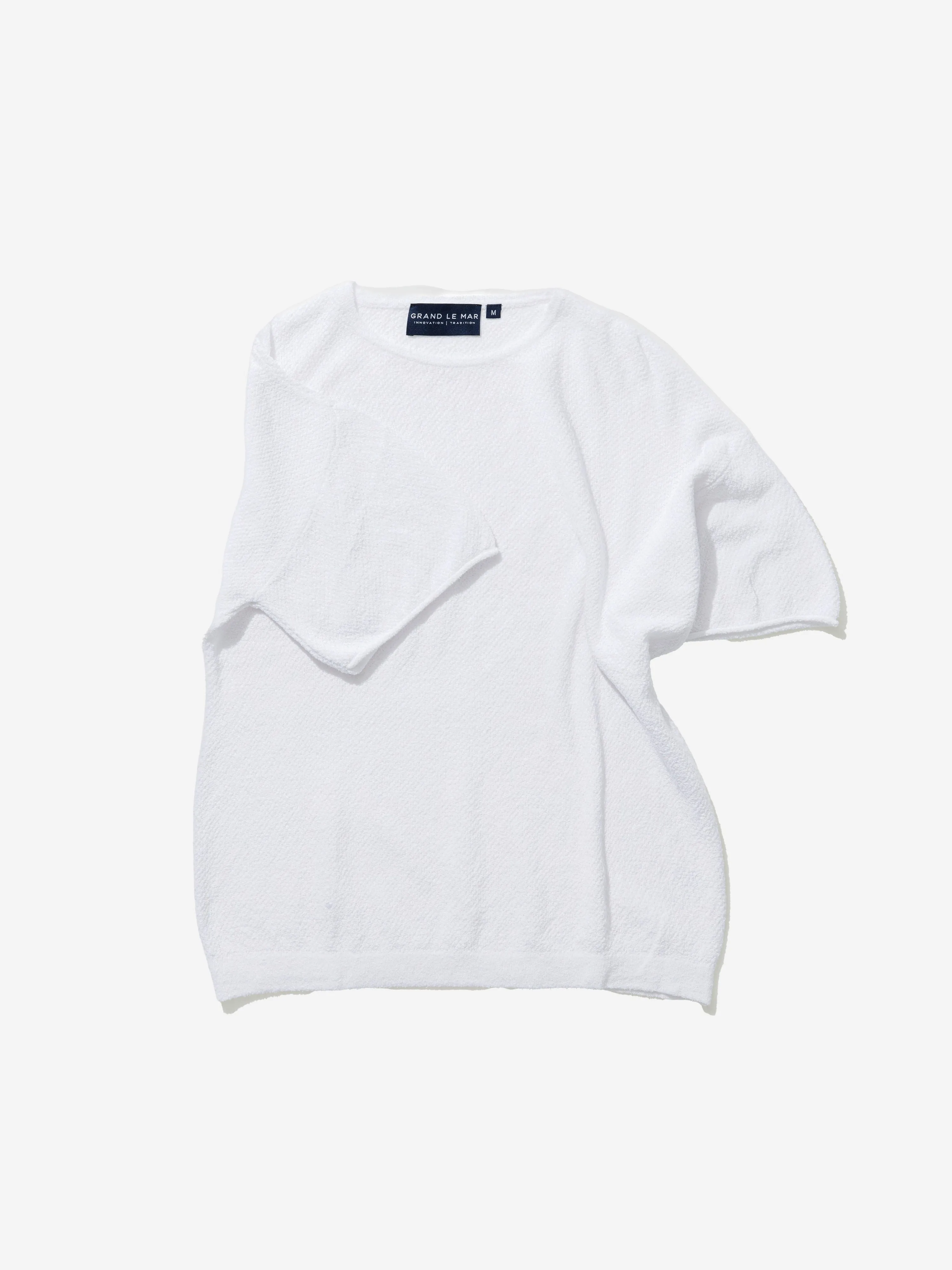 White Oversized Bouclé T-Shirt