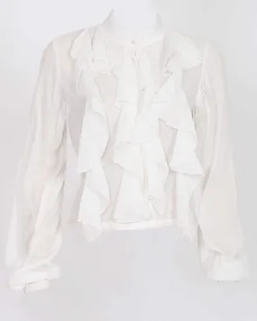 White Ruffle Shirt