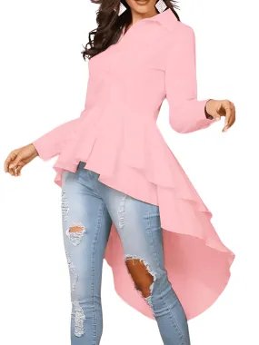 Women's Elegant Ruffle Hem Shirt