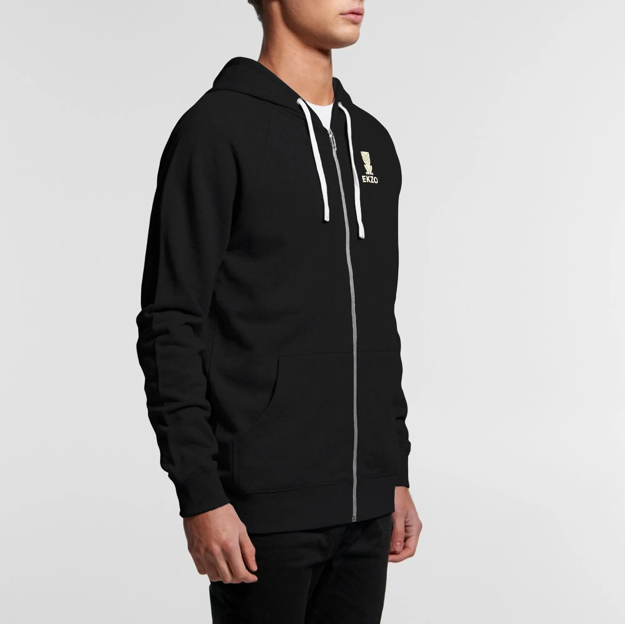 Zip Hoodie in Black