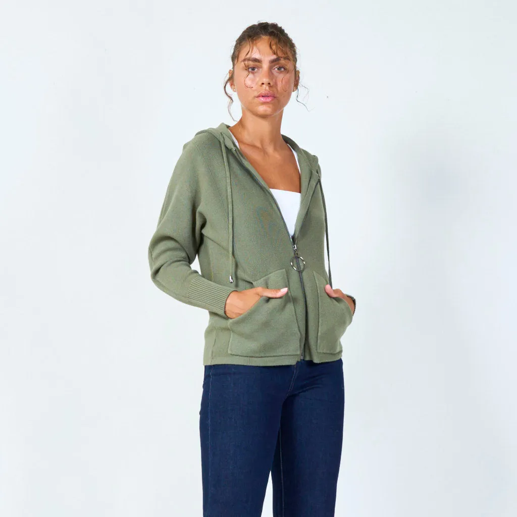 Zip-up hoodie with pockets wholesale